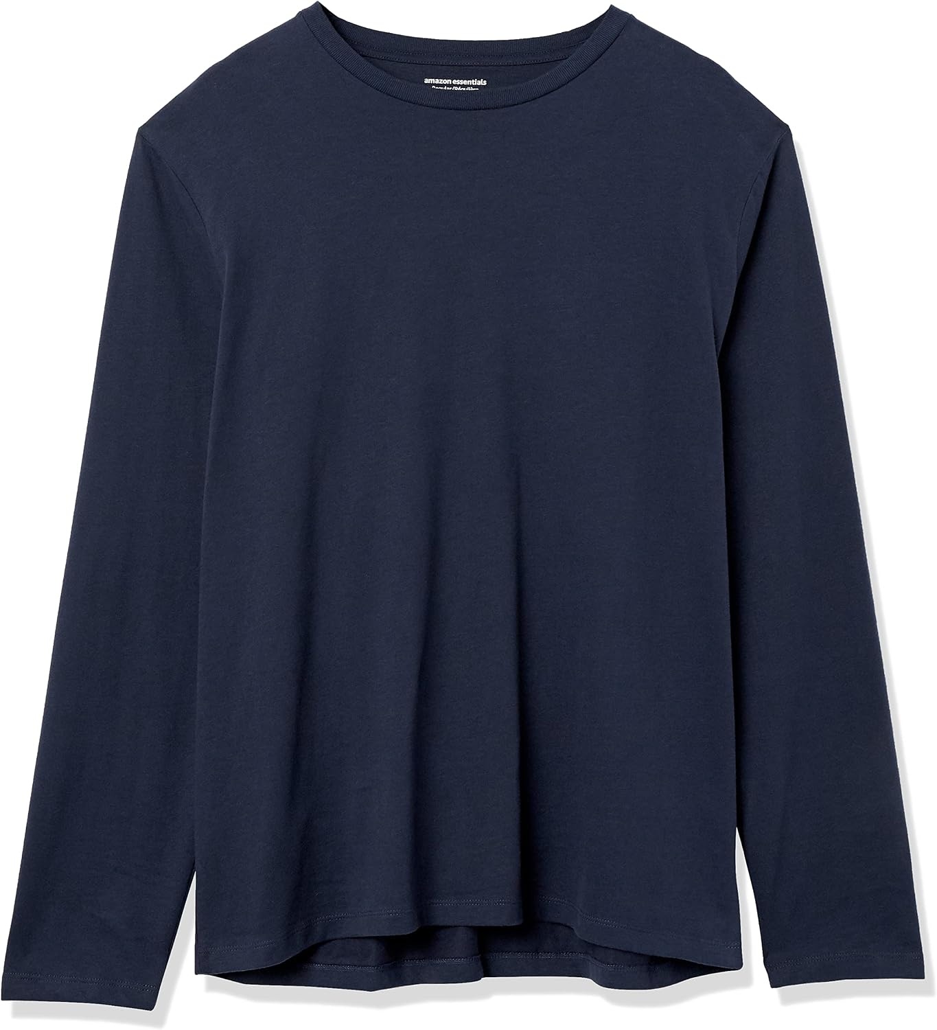 image:imageAmazon Essentials Mens RegularFit Crewneck LongSleeve TShirt Casual Cotton JerseyNavy