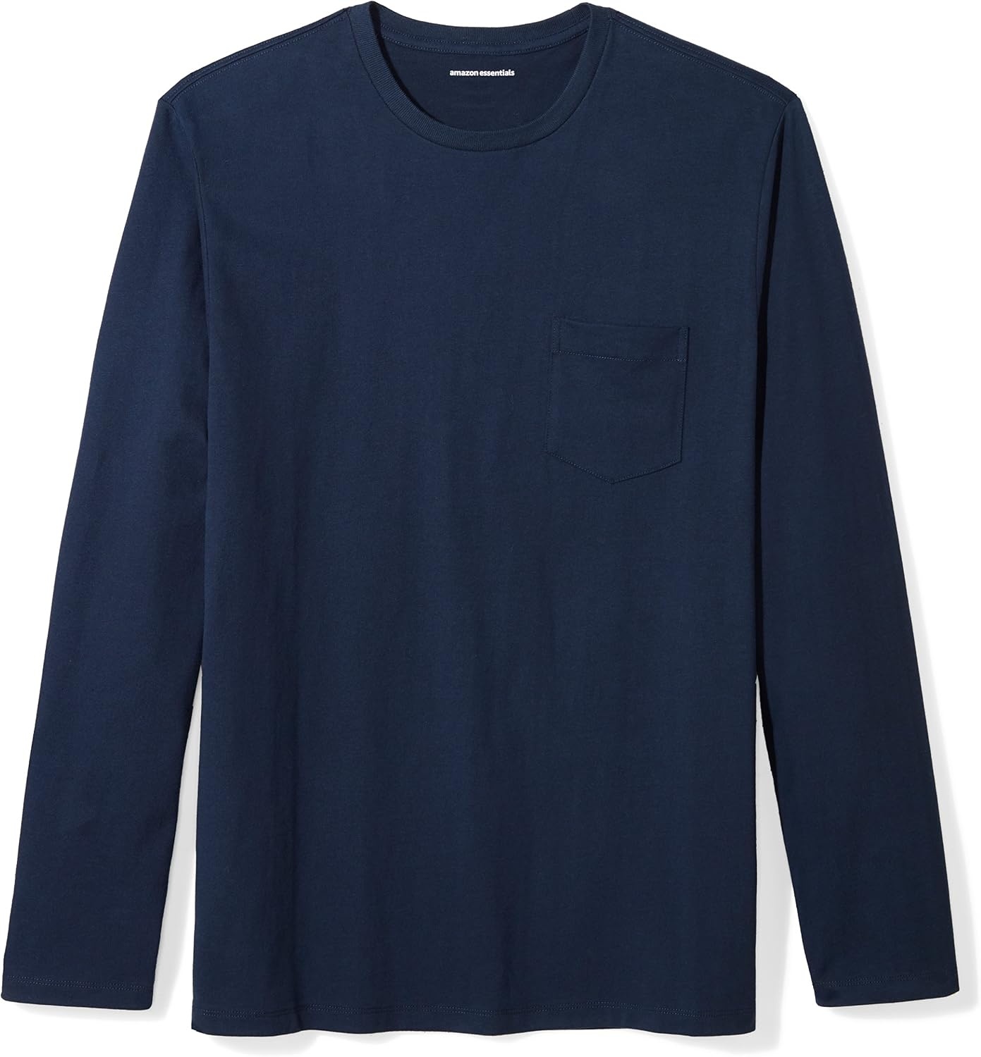image:imageAmazon Essentials Mens RegularFit Crewneck LongSleeve TShirt Casual Cotton JerseyNavy