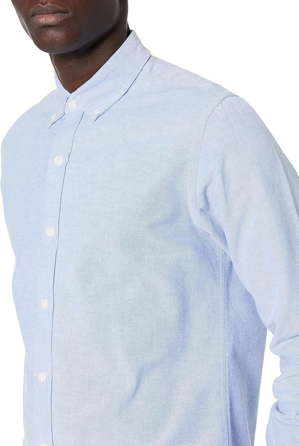 image:imageAmazon Essentials Mens RegularFit Long Sleeve Oxford Shirt 100 CottonBlue