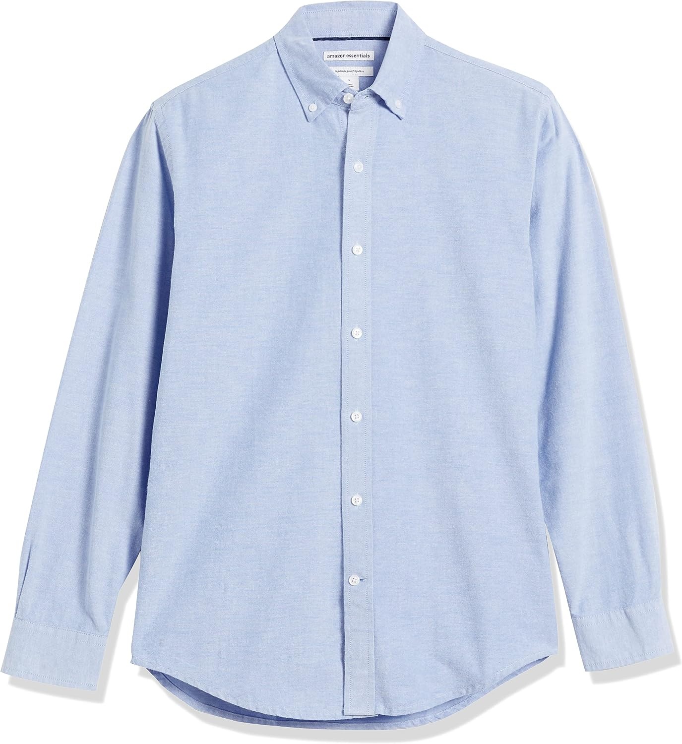 image:imageAmazon Essentials Mens RegularFit Long Sleeve Oxford Shirt 100 CottonBlue
