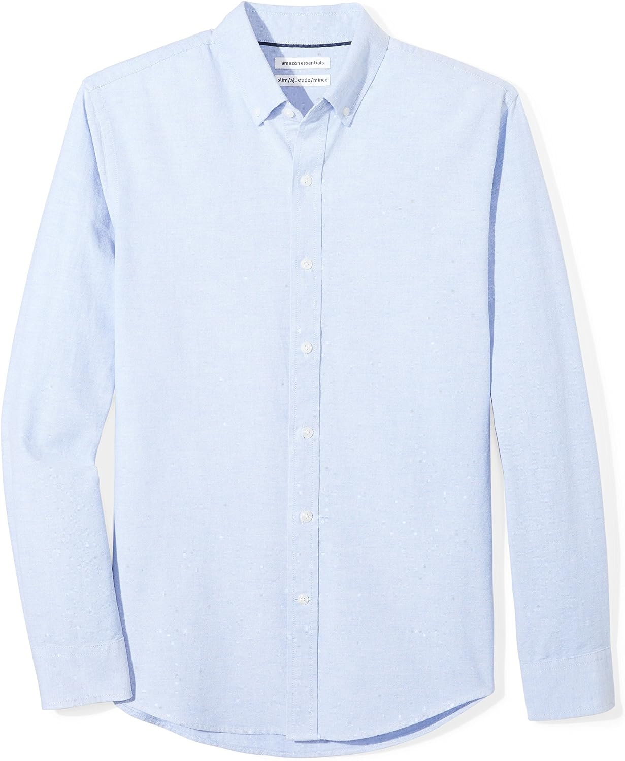 image:imageAmazon Essentials Mens RegularFit Long Sleeve Oxford Shirt 100 CottonBlue