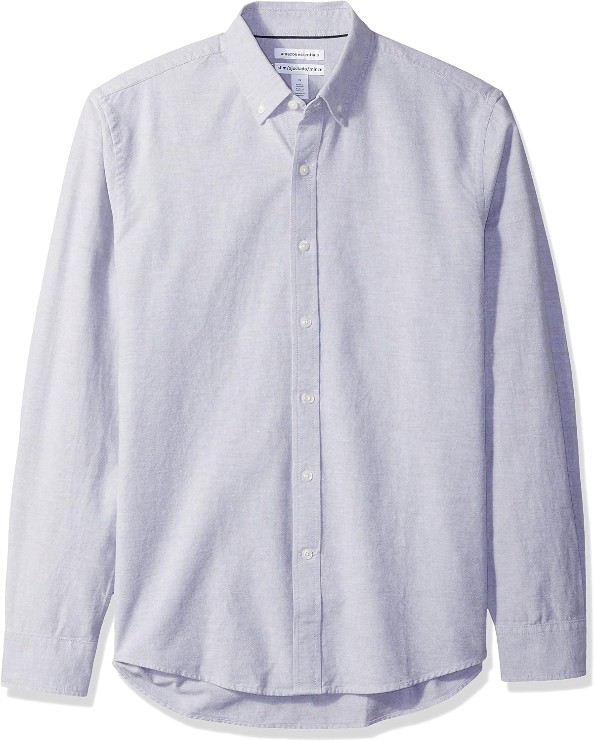 image:imageAmazon Essentials Mens RegularFit Long Sleeve Oxford Shirt 100 CottonGrey