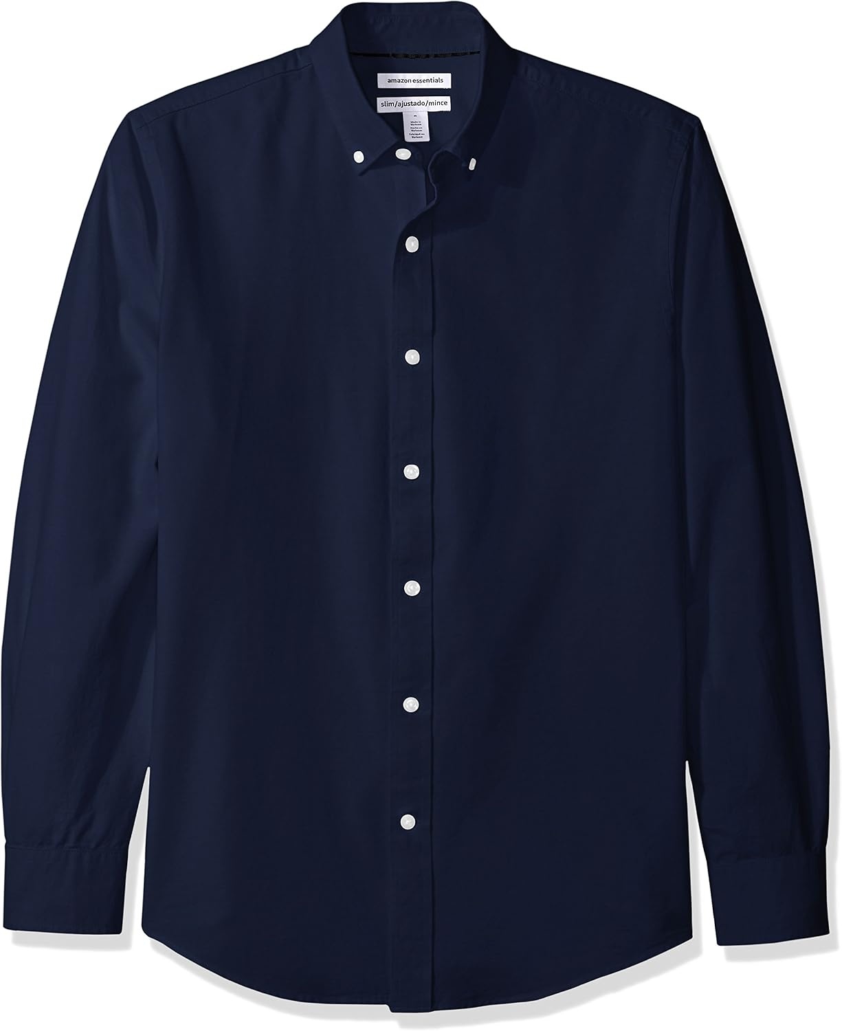image:imageAmazon Essentials Mens RegularFit Long Sleeve Oxford Shirt 100 CottonNavy