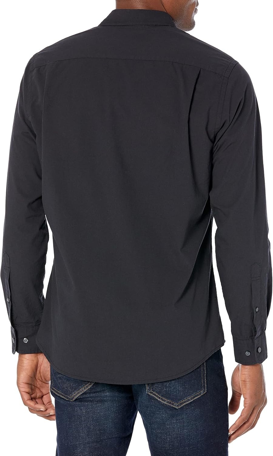 image:imageAmazon Essentials Mens RegularFit LongSleeve Casual Poplin Shirt Button Front Business Casual CollaredBlack