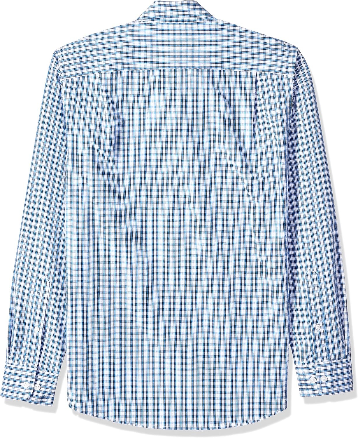 image:imageAmazon Essentials Mens RegularFit LongSleeve Casual Poplin Shirt Button Front Business Casual CollaredBlue Checked