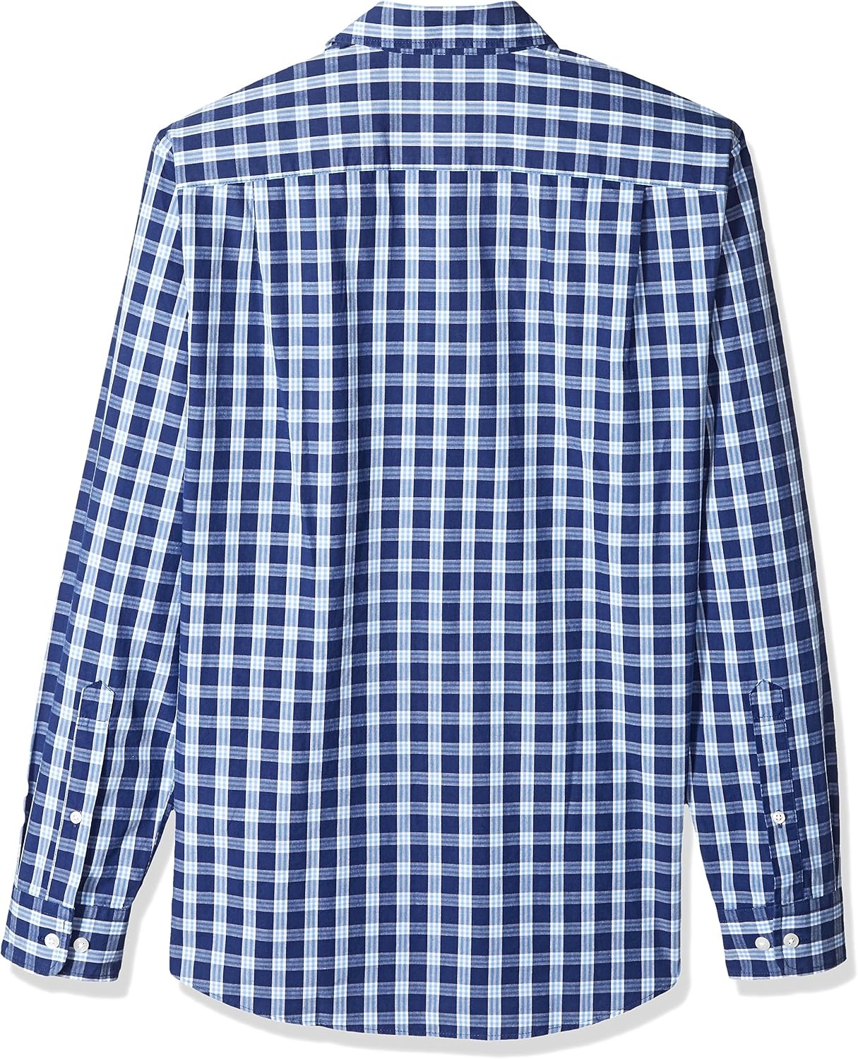 image:imageAmazon Essentials Mens RegularFit LongSleeve Casual Poplin Shirt Button Front Business Casual CollaredBlue PlaidRed