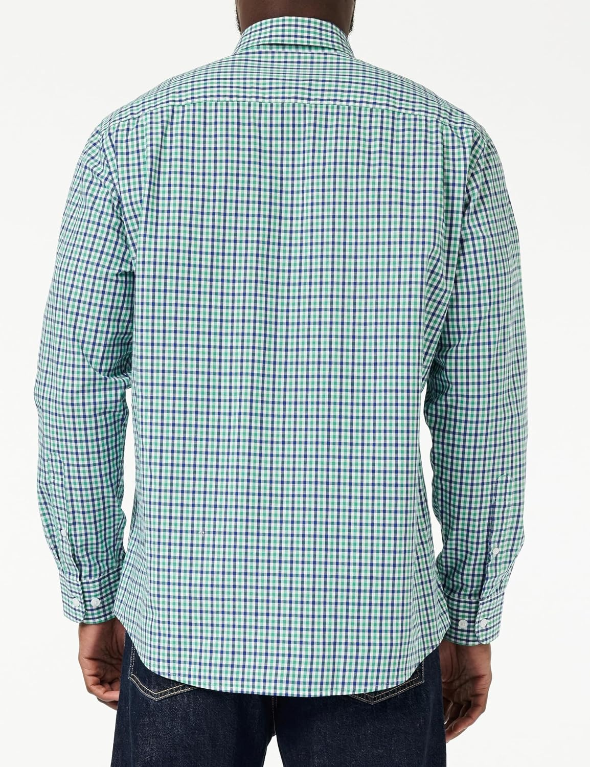 image:imageAmazon Essentials Mens RegularFit LongSleeve Casual Poplin Shirt Button Front Business Casual CollaredBlue Purple Gingham
