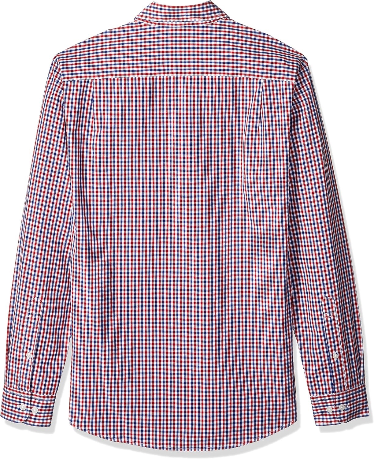 image:imageAmazon Essentials Mens RegularFit LongSleeve Casual Poplin Shirt Button Front Business Casual CollaredBlue Red Gingham