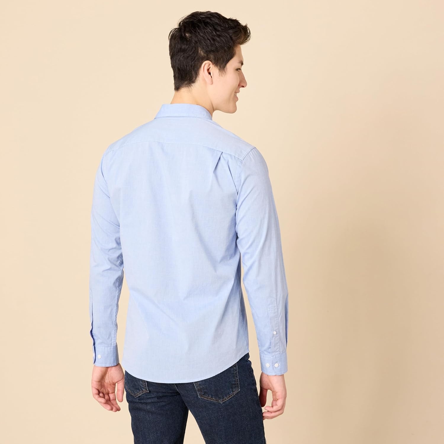 image:imageAmazon Essentials Mens RegularFit LongSleeve Casual Poplin Shirt Button Front Business Casual CollaredFrench Blue