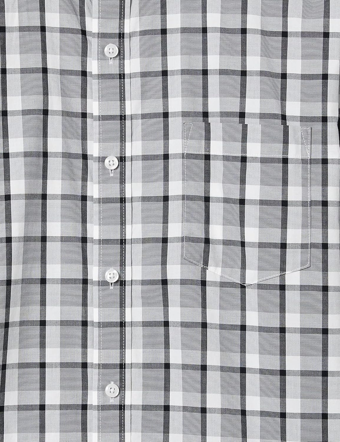 image:imageAmazon Essentials Mens RegularFit LongSleeve Casual Poplin Shirt Button Front Business Casual CollaredGrey Plaid