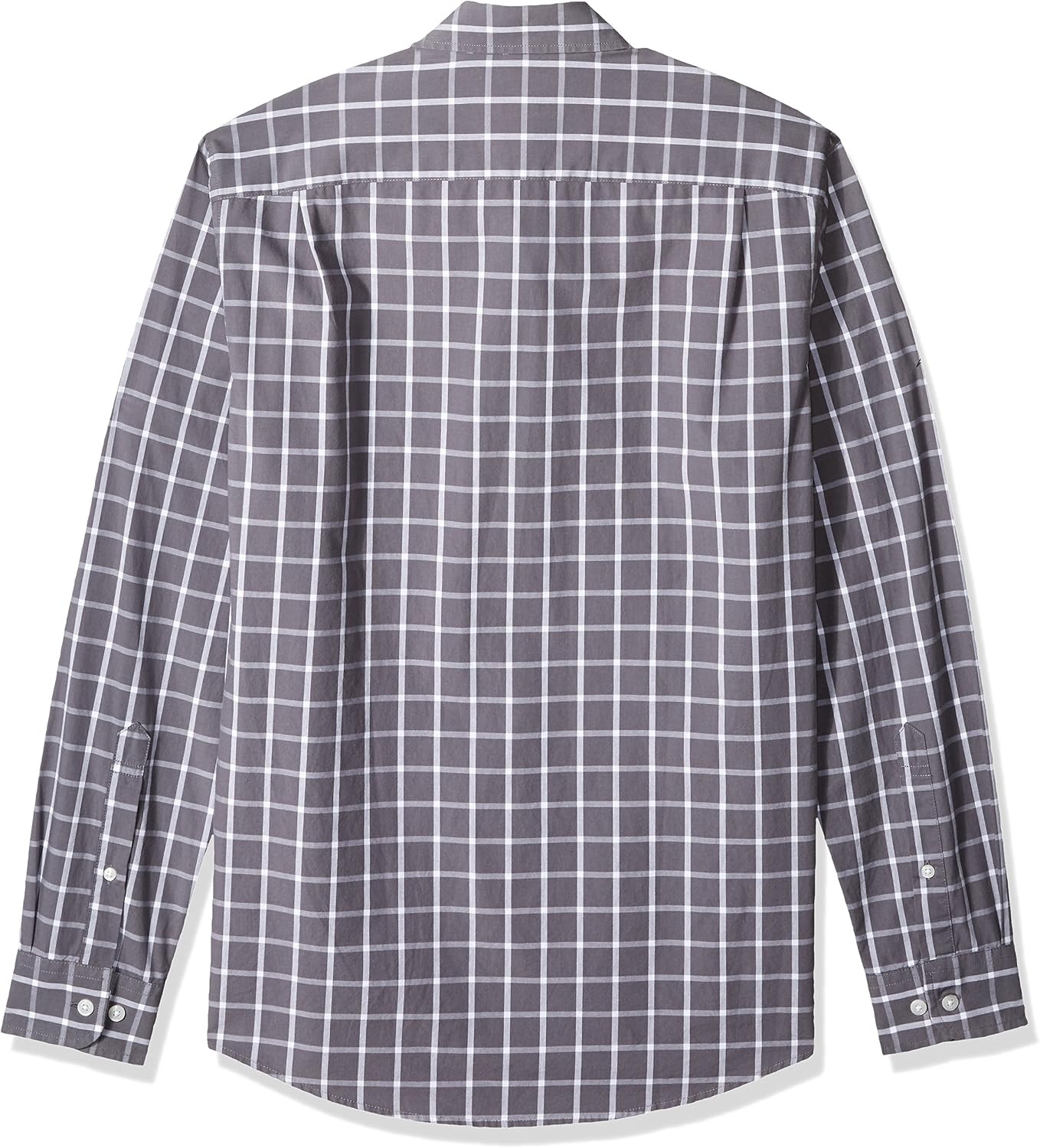 image:imageAmazon Essentials Mens RegularFit LongSleeve Casual Poplin Shirt Button Front Business Casual CollaredGrey Windowpane
