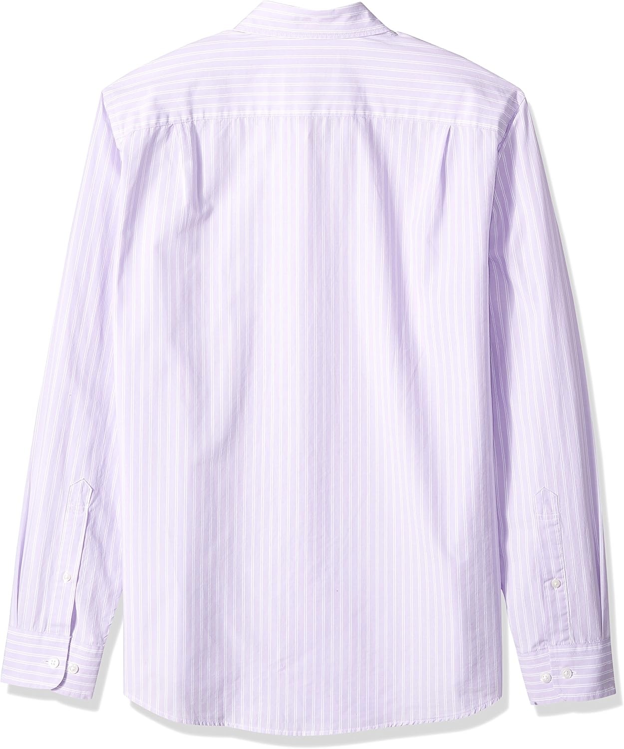 image:imageAmazon Essentials Mens RegularFit LongSleeve Casual Poplin Shirt Button Front Business Casual CollaredLavender White Double Stripe