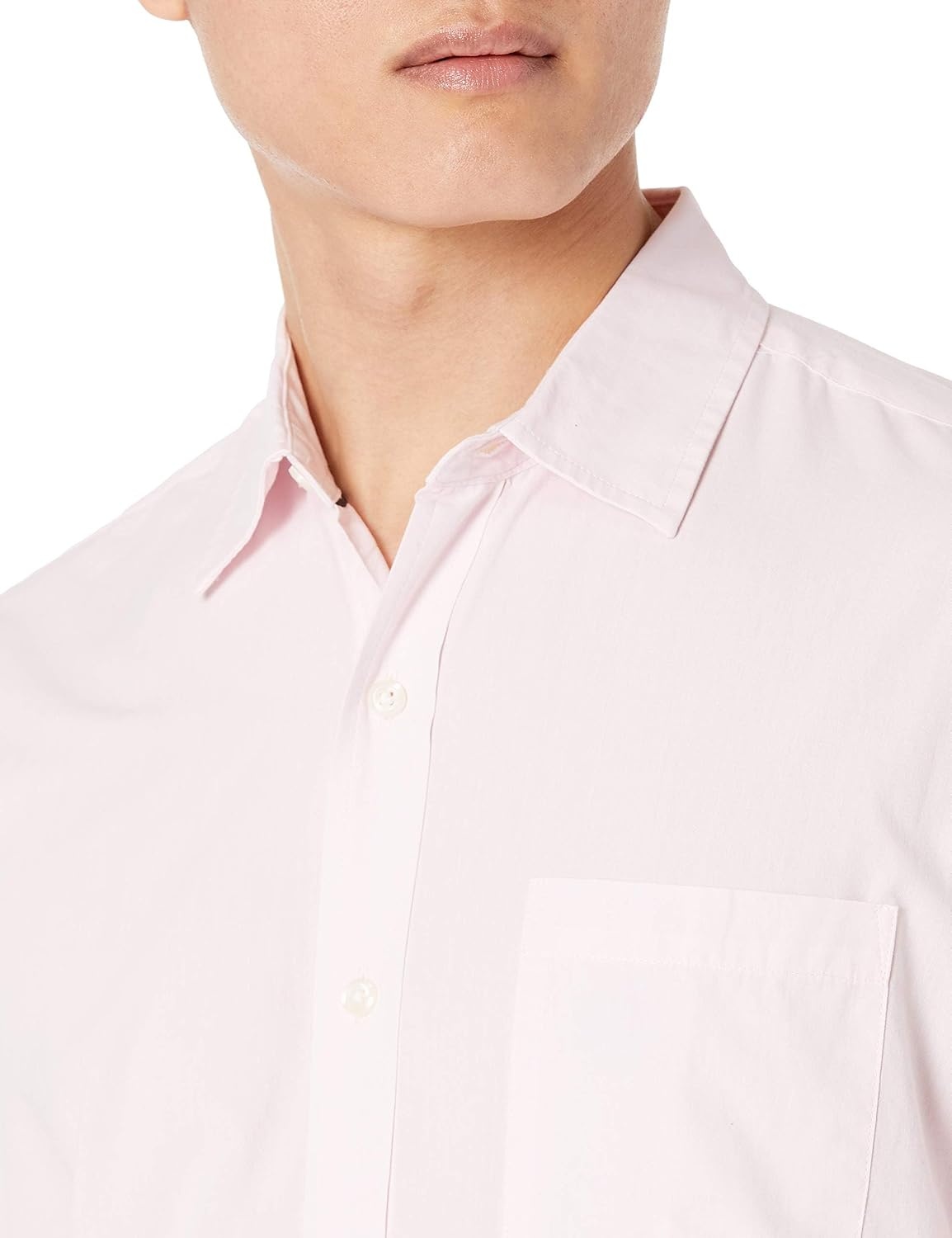 image:imageAmazon Essentials Mens RegularFit LongSleeve Casual Poplin Shirt Button Front Business Casual CollaredPink