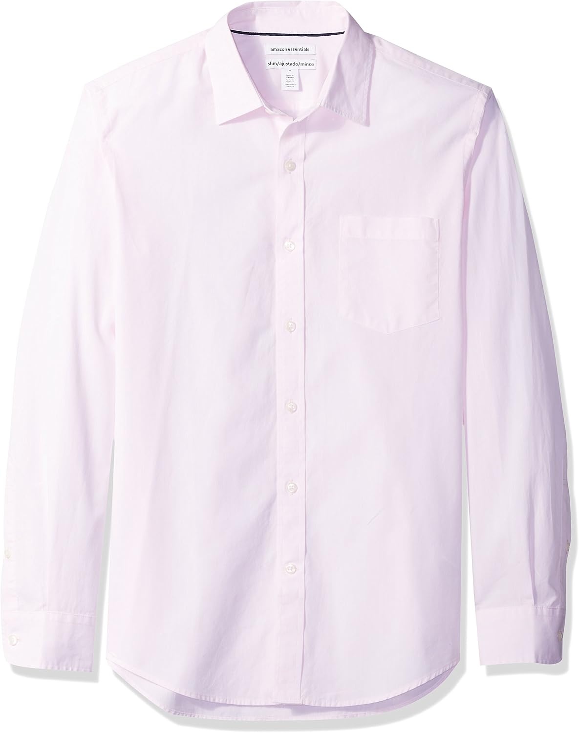 image:imageAmazon Essentials Mens RegularFit LongSleeve Casual Poplin Shirt Button Front Business Casual CollaredPink
