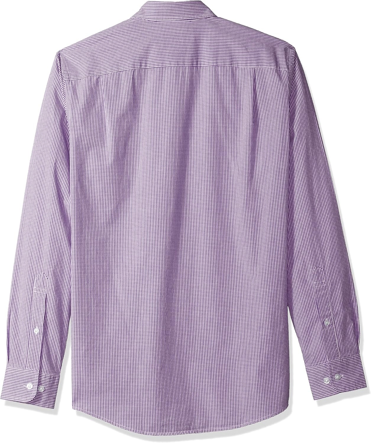 image:imageAmazon Essentials Mens RegularFit LongSleeve Casual Poplin Shirt Button Front Business Casual CollaredPurple White Gingham