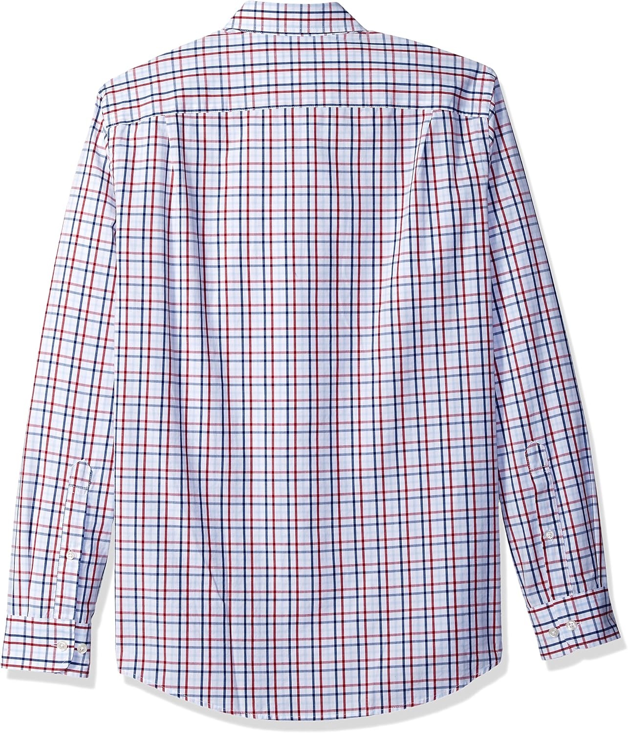 image:imageAmazon Essentials Mens RegularFit LongSleeve Casual Poplin Shirt Button Front Business Casual CollaredRed White Plaid