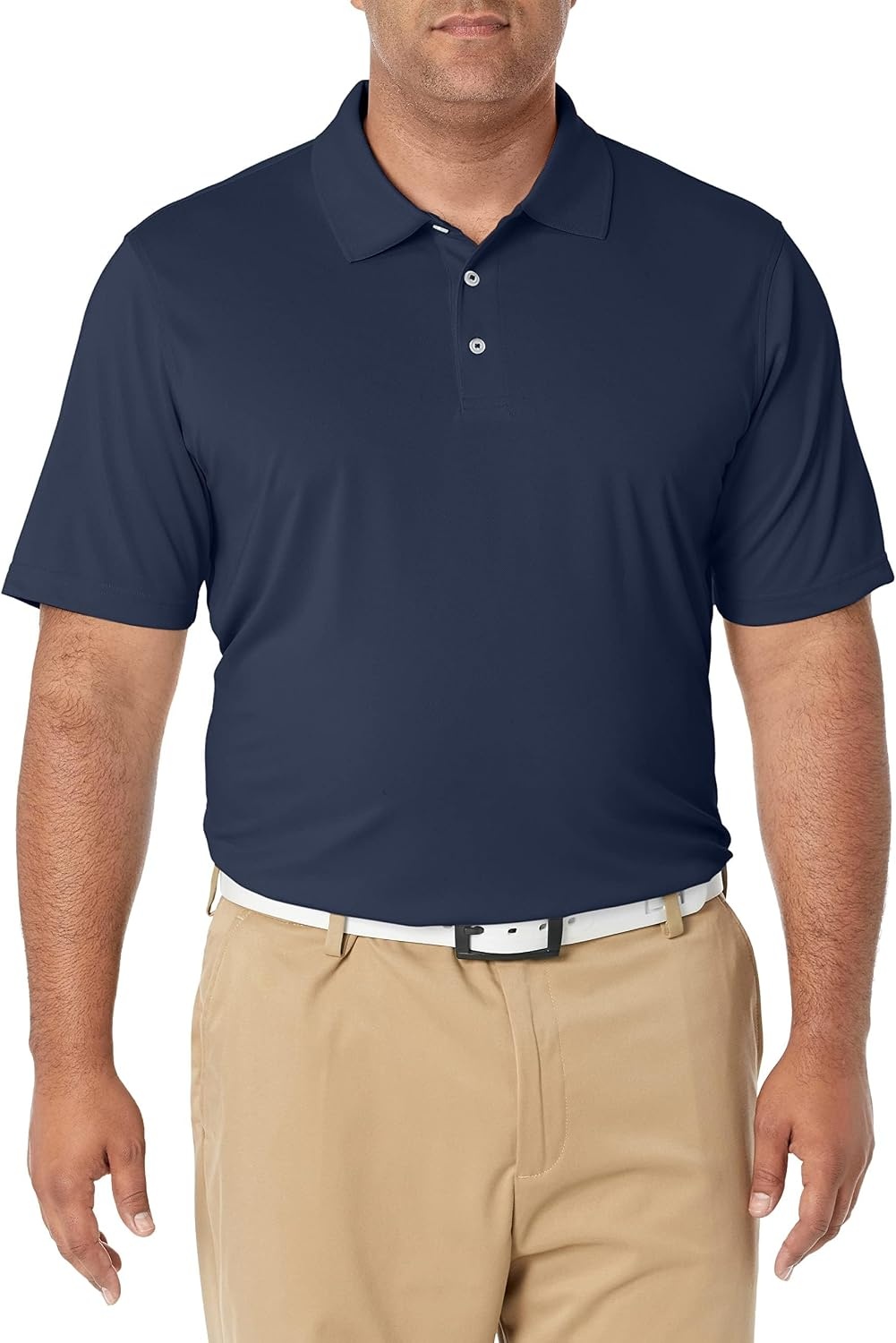 image:imageAmazon Essentials Mens RegularFit QuickDry Golf Polo Shirt Discontinued ColorsDark Navy