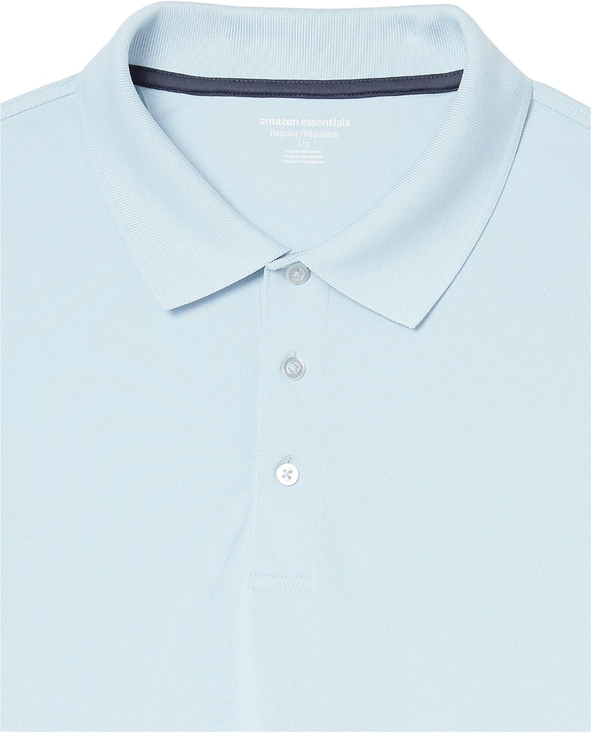 image:imageAmazon Essentials Mens RegularFit QuickDry Golf Polo Shirt Discontinued ColorsLight Blue