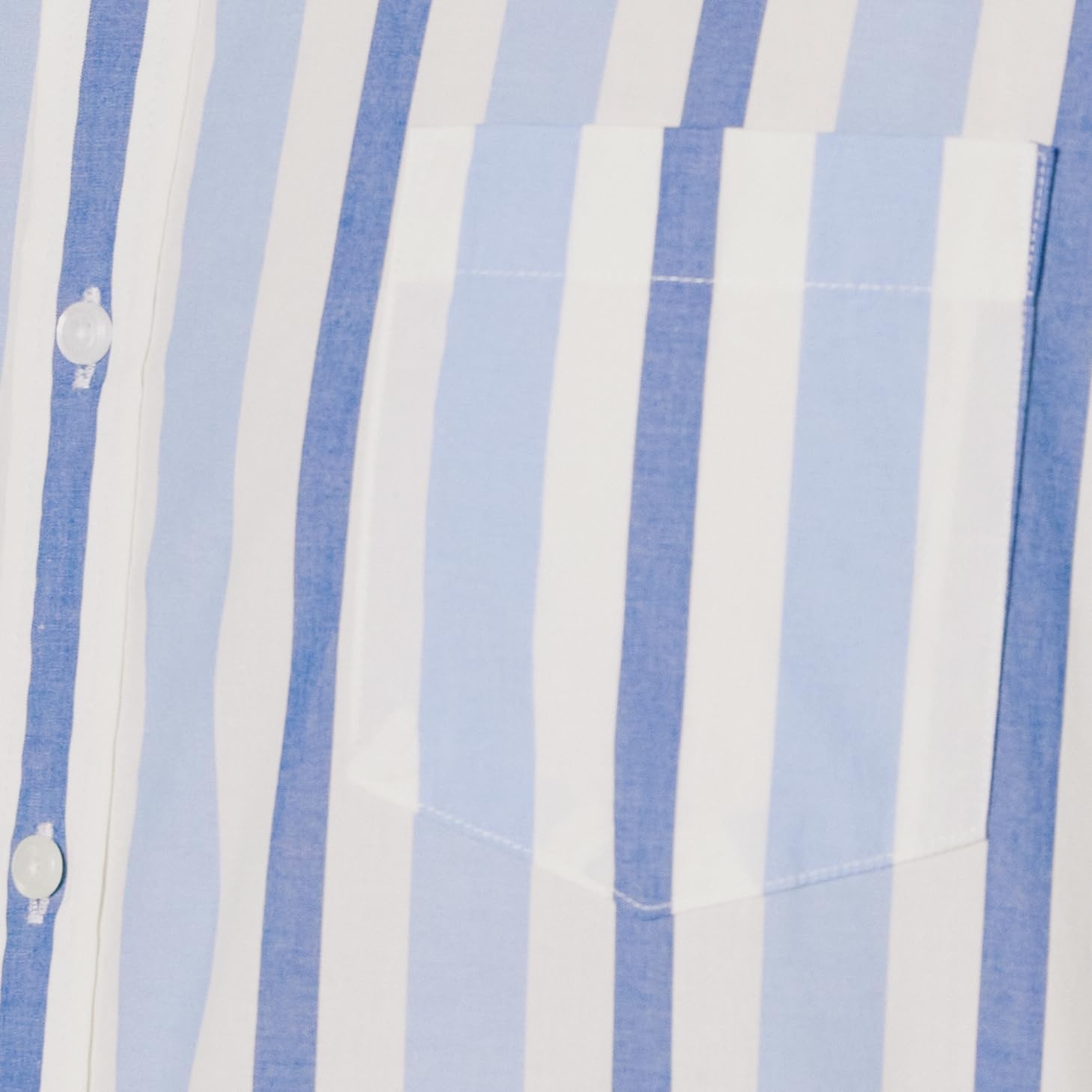 image:imageAmazon Essentials Mens RegularFit ShortSleeve Poplin Shirt Collared WashedBlueWhite Stripe