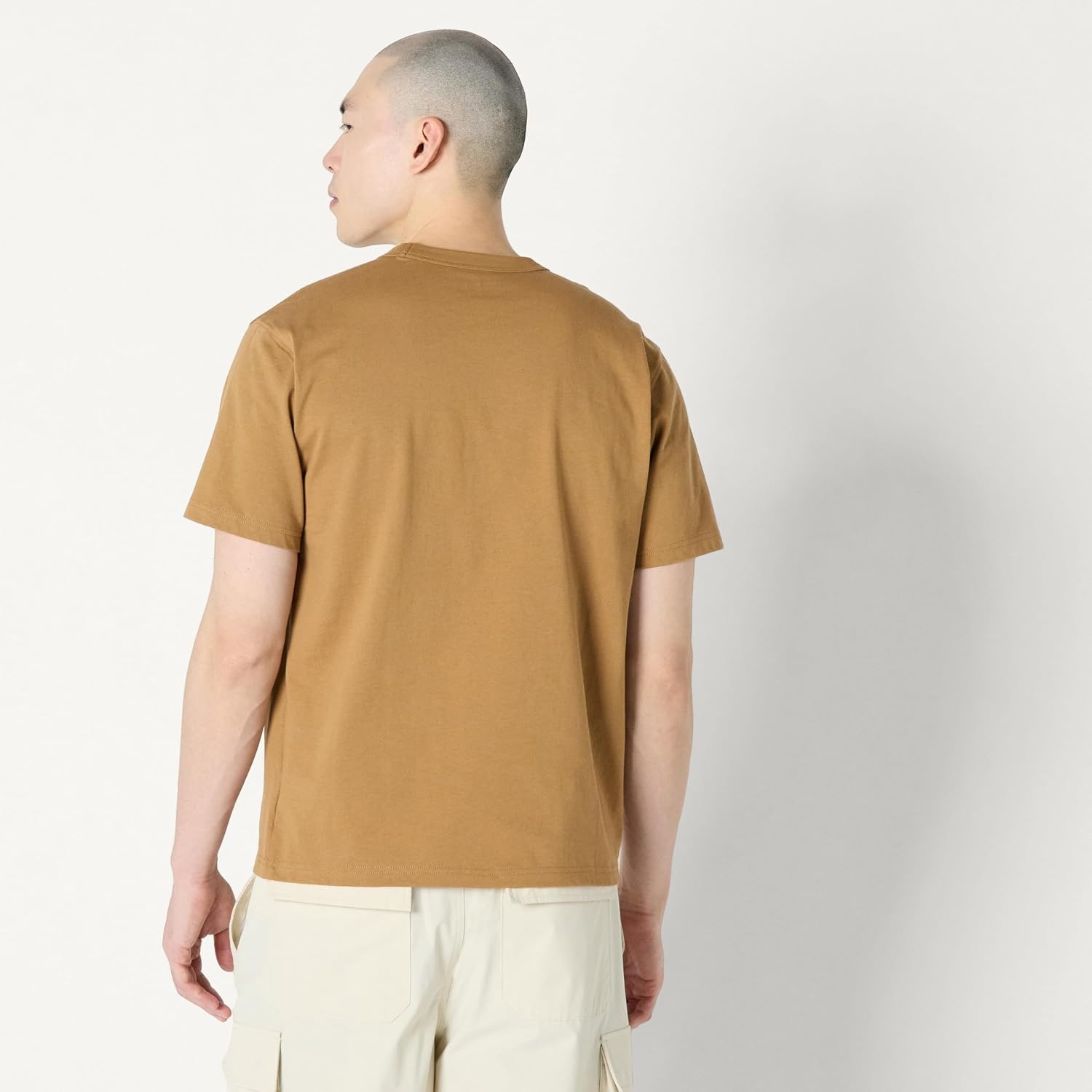 image:imageAmazon Essentials Mens RelaxedFit Heavyweight Cotton Pocket TShirtDark Tan