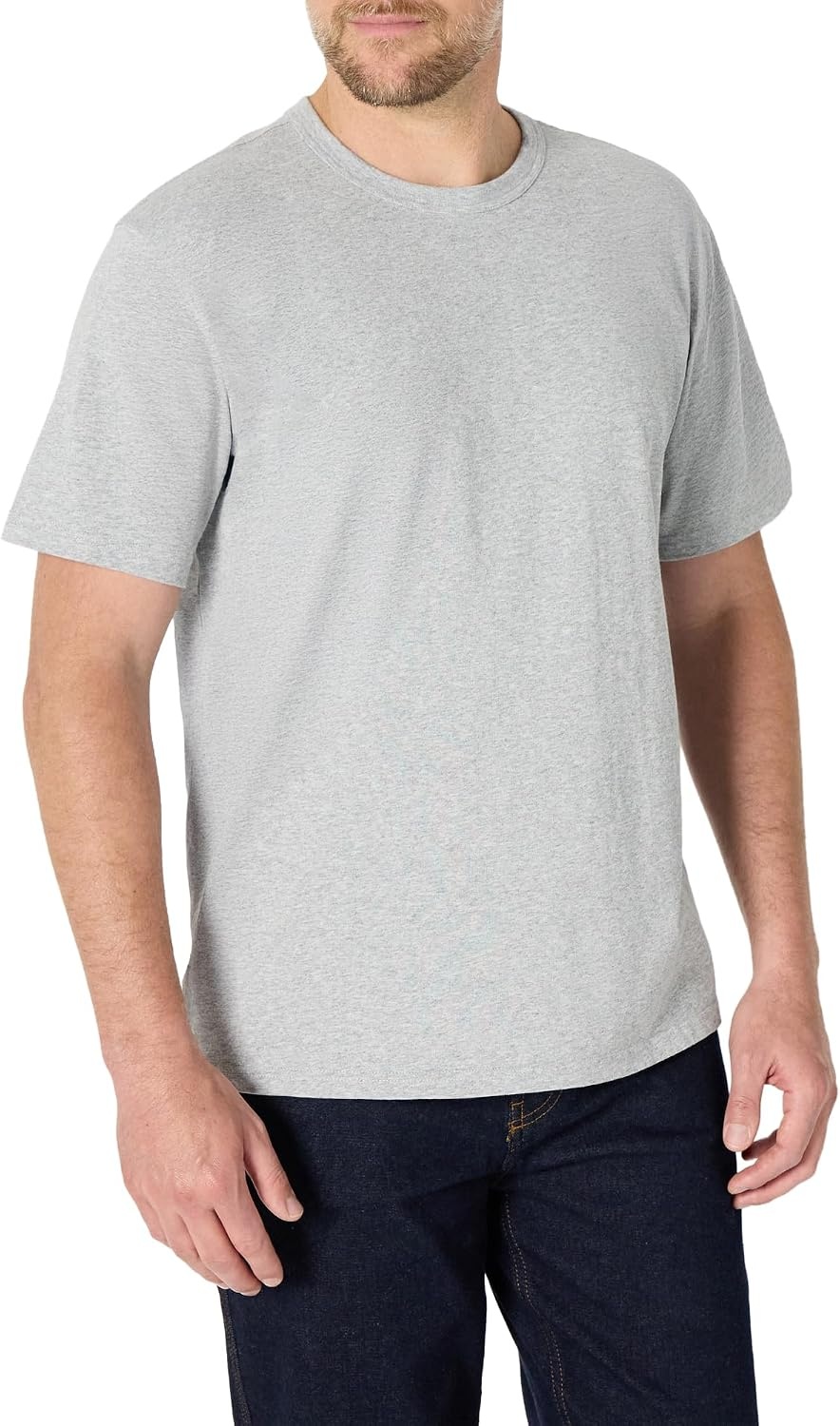 image:imageAmazon Essentials Mens RelaxedFit Heavyweight Cotton Pocket TShirtMedium Grey Heather