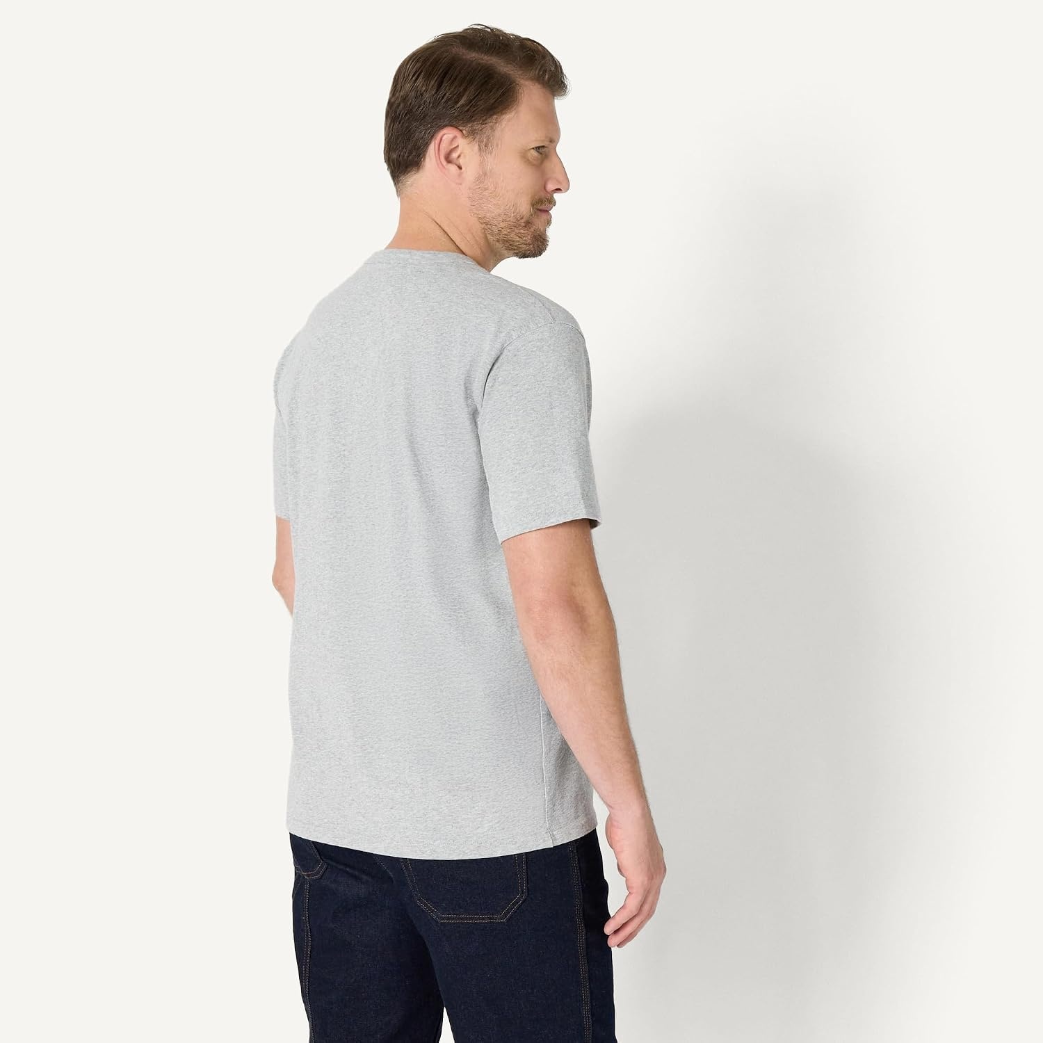 image:imageAmazon Essentials Mens RelaxedFit Heavyweight Cotton Pocket TShirtMedium Grey Heather