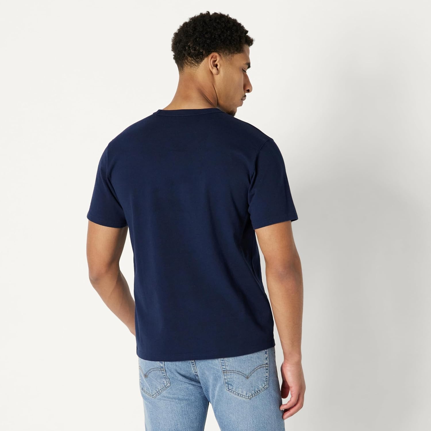image:imageAmazon Essentials Mens RelaxedFit Heavyweight Cotton Pocket TShirtNavy