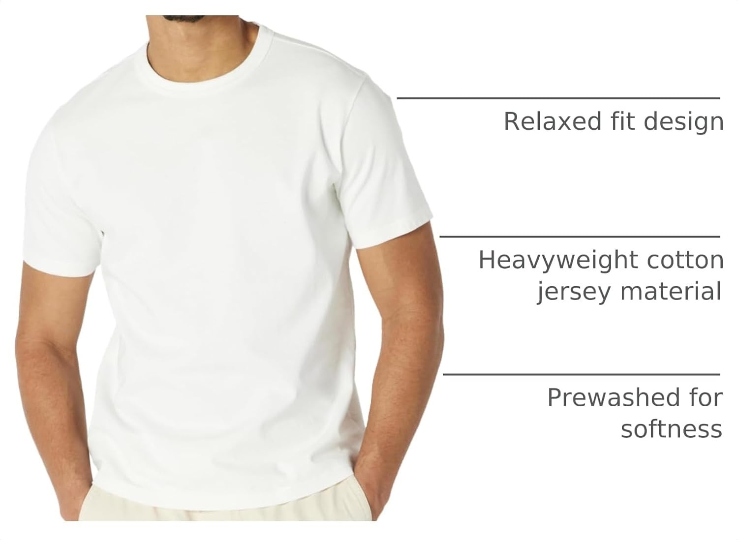 image:imageAmazon Essentials Mens RelaxedFit Heavyweight Cotton Pocket TShirtWhite