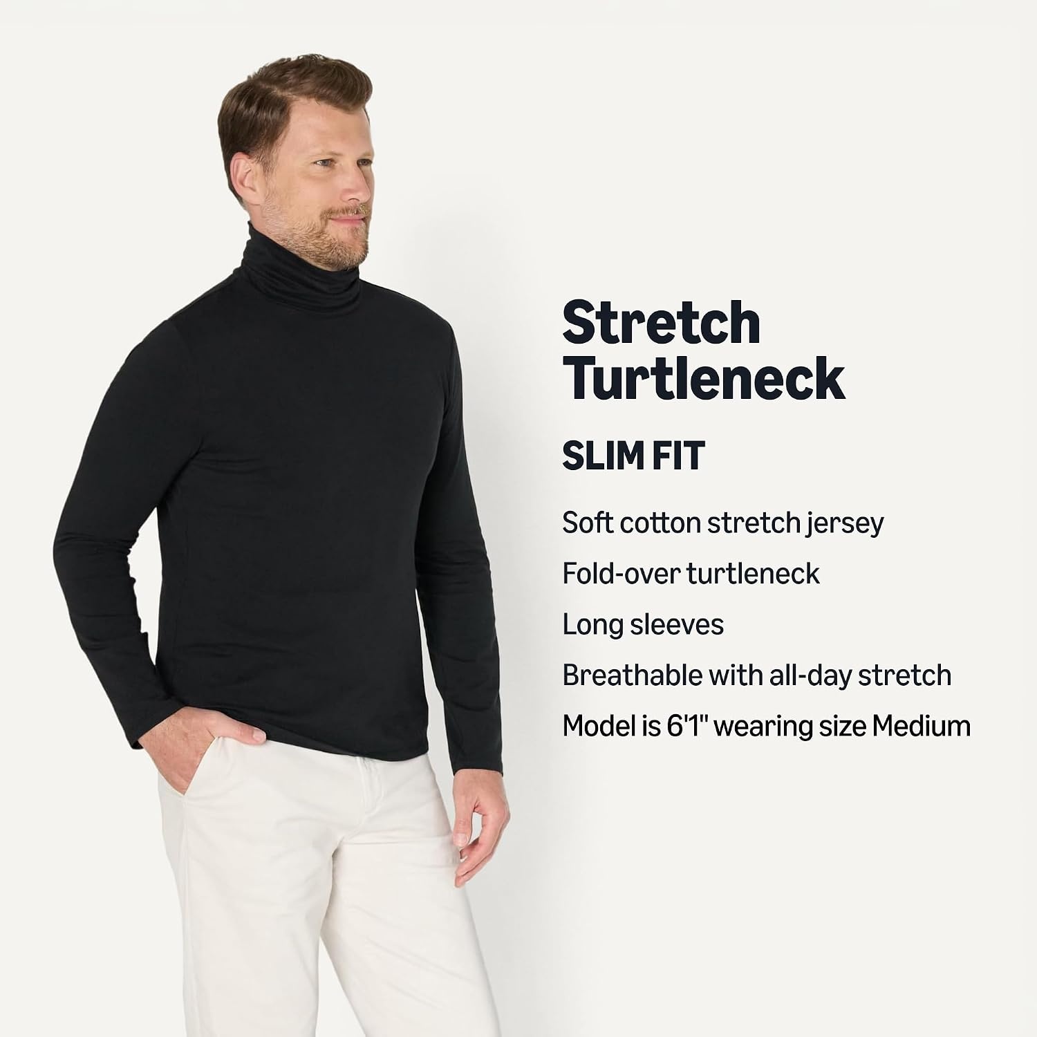 image:imageAmazon Essentials Mens Slim Fit Turtleneck ShirtBlack