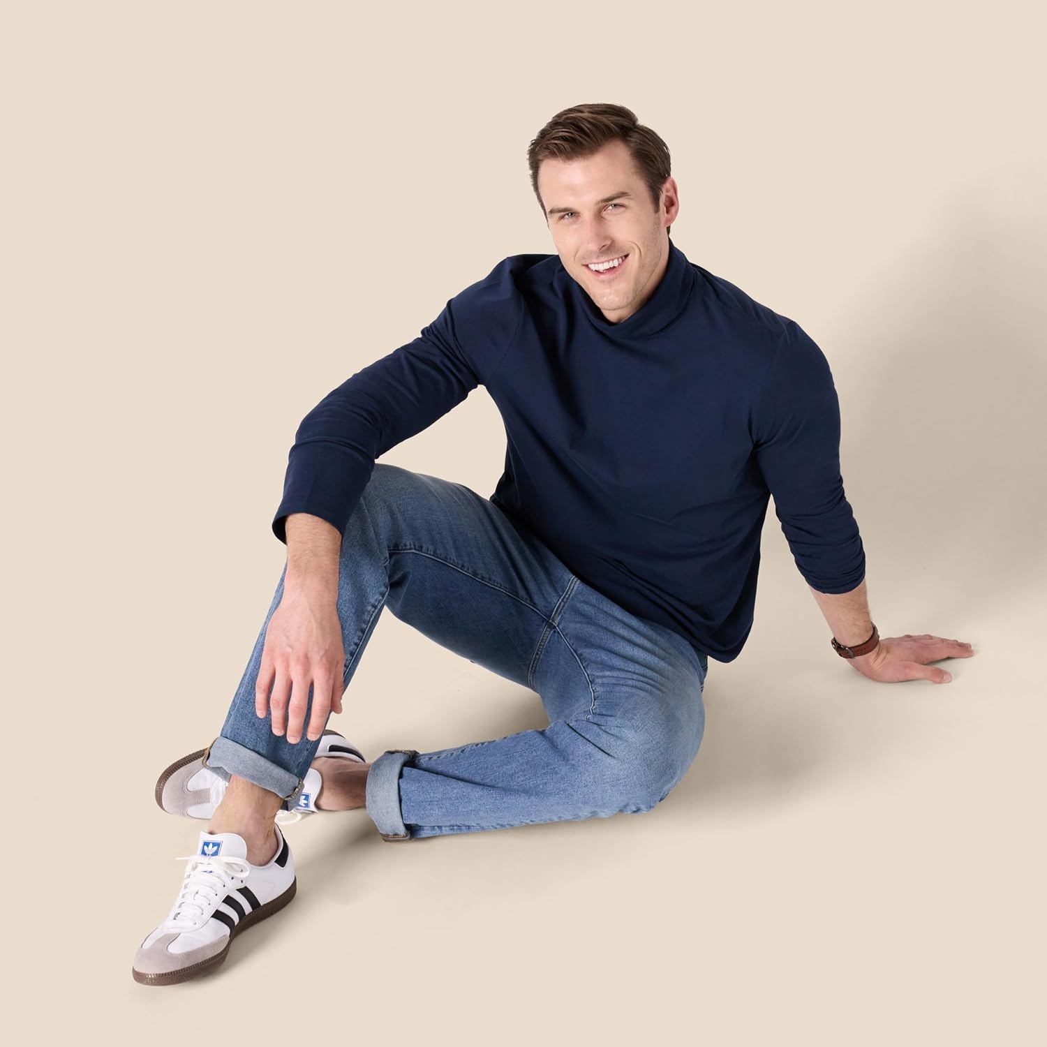 image:imageAmazon Essentials Mens Slim Fit Turtleneck ShirtNavy