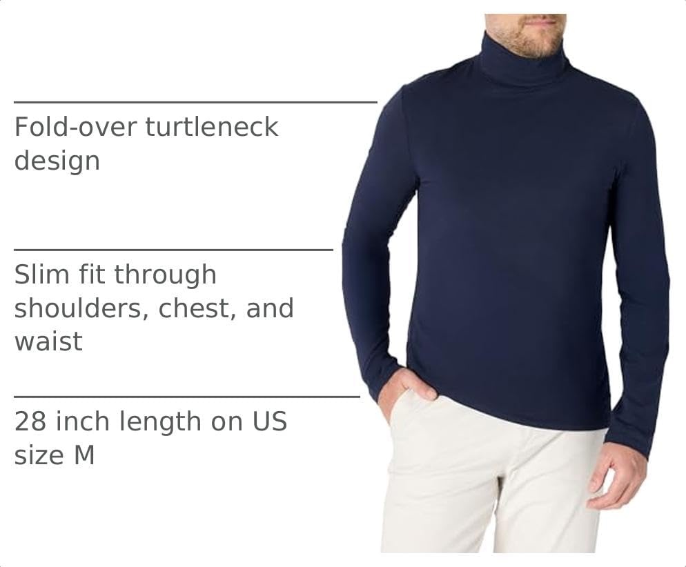image:imageAmazon Essentials Mens Slim Fit Turtleneck ShirtNavy