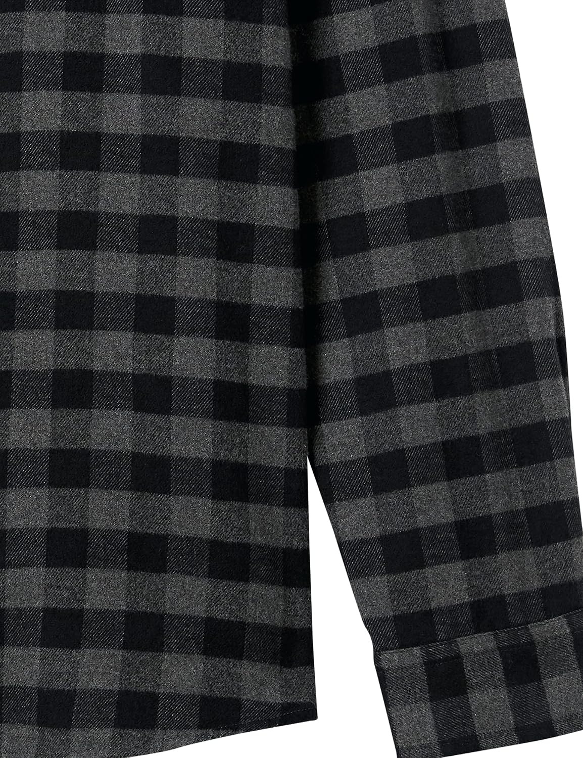 image:imageAmazon Essentials Mens SlimFit Brushed Cotton Flannel Shirt Long Sleeve Button Down Collared PlaidBlack Charcoal Buffalo Plaid