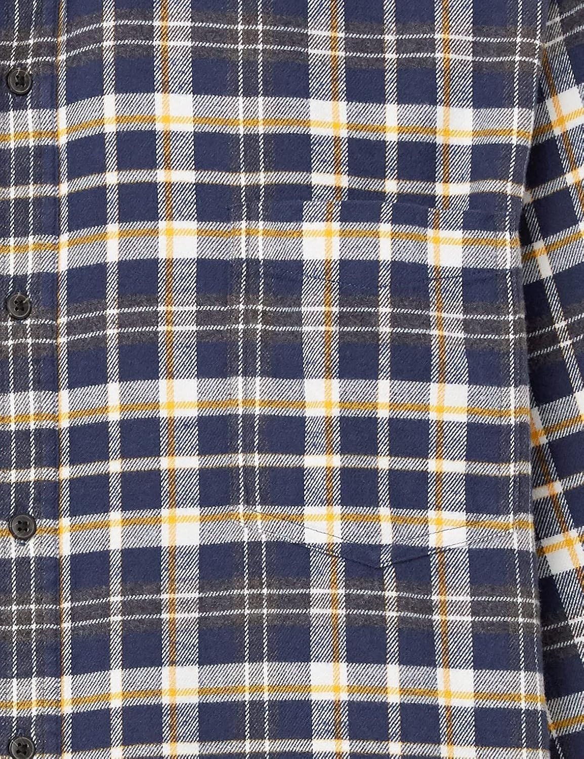 image:imageAmazon Essentials Mens SlimFit Brushed Cotton Flannel Shirt Long Sleeve Button Down Collared PlaidBlue Gold White Plaid