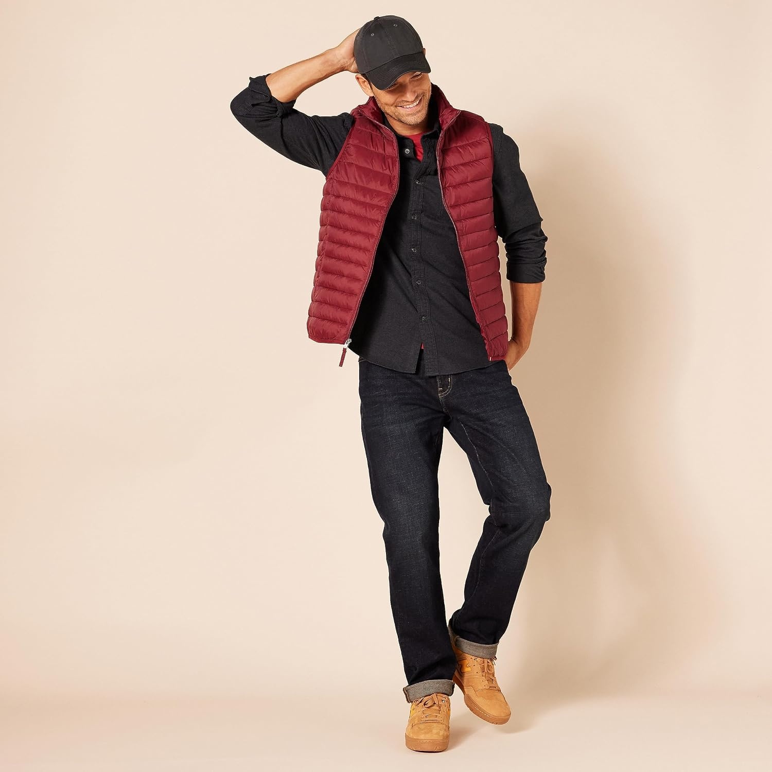 image:imageAmazon Essentials Mens SlimFit Flannel LongSleeve Shirt TwoPocket PlaidBlack