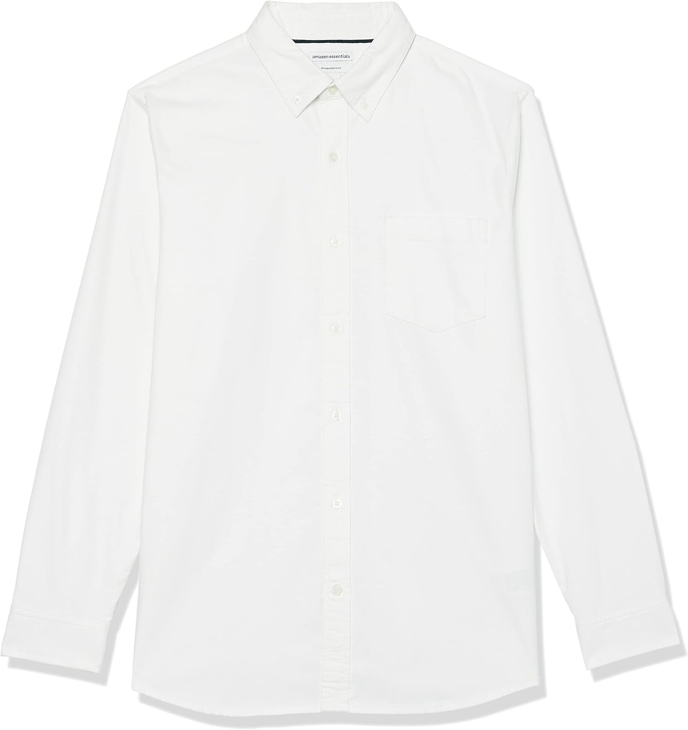 image:imageAmazon Essentials Mens SlimFit LongSleeve Stretch Oxford Shirt with PocketWhite