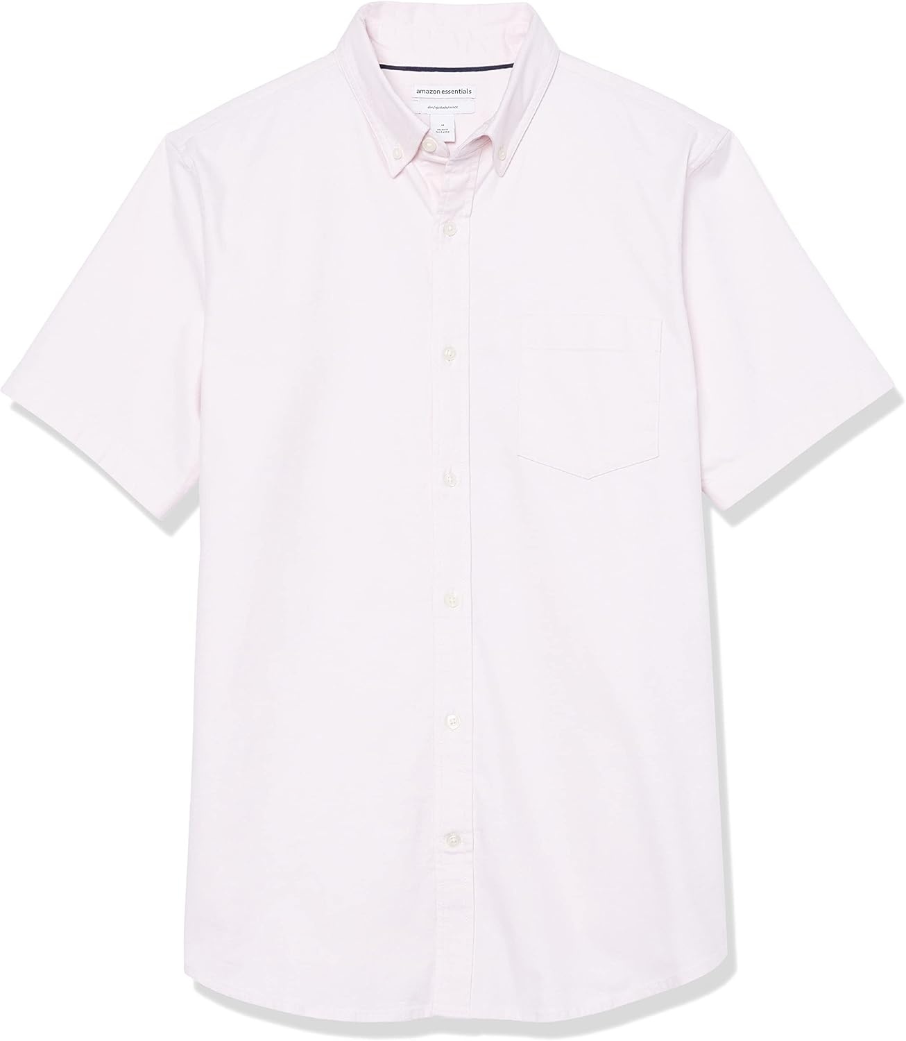 image:imageAmazon Essentials Mens SlimFit Short Sleeve Stretch Oxford Shirt with PocketPale Pink