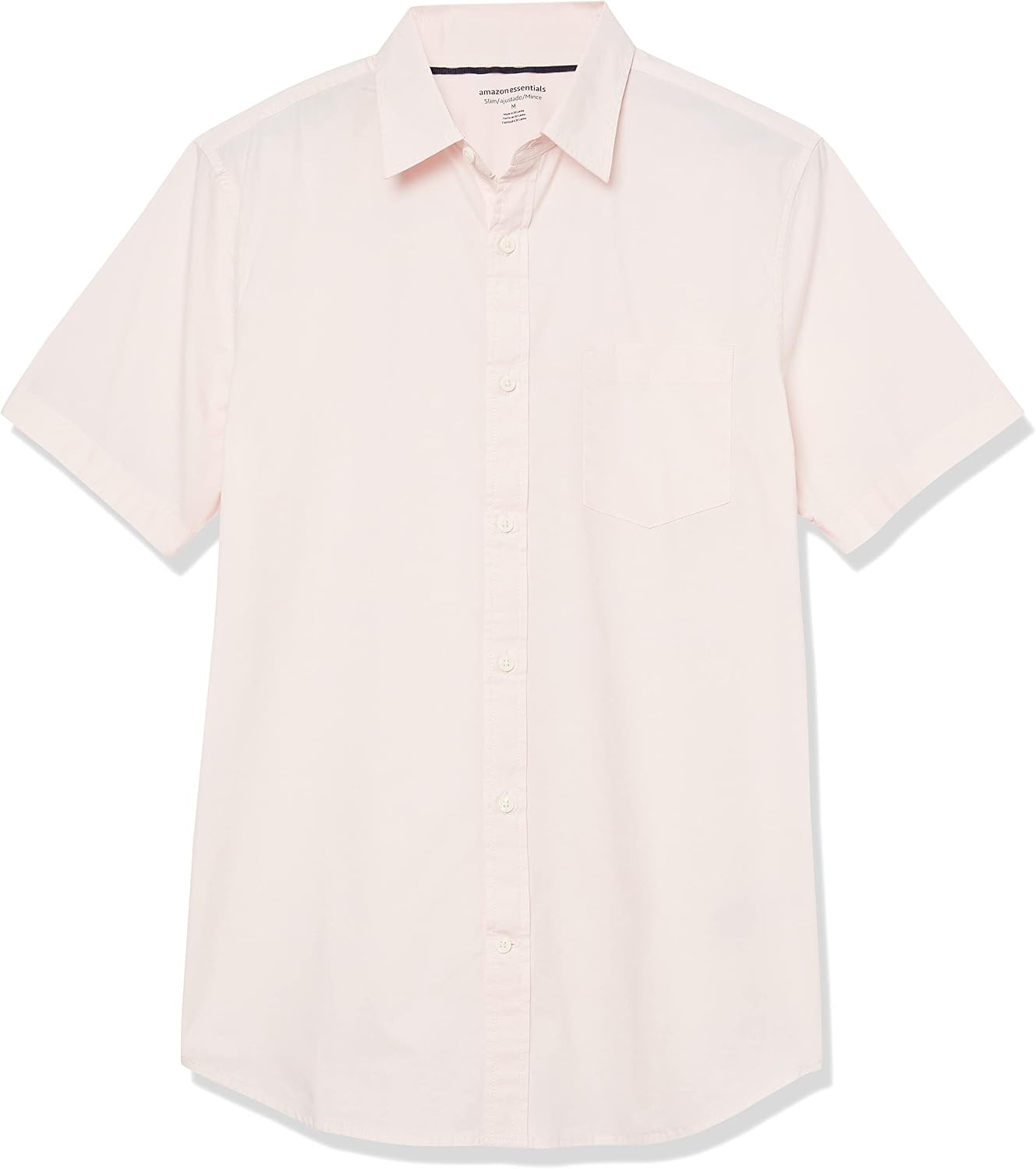 image:imageAmazon Essentials Mens SlimFit ShortSleeve Poplin ShirtPink