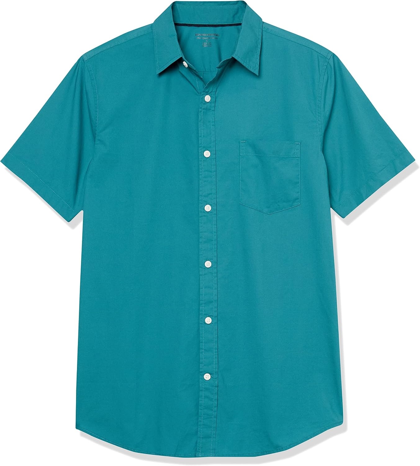 image:imageAmazon Essentials Mens SlimFit ShortSleeve Poplin ShirtTeal