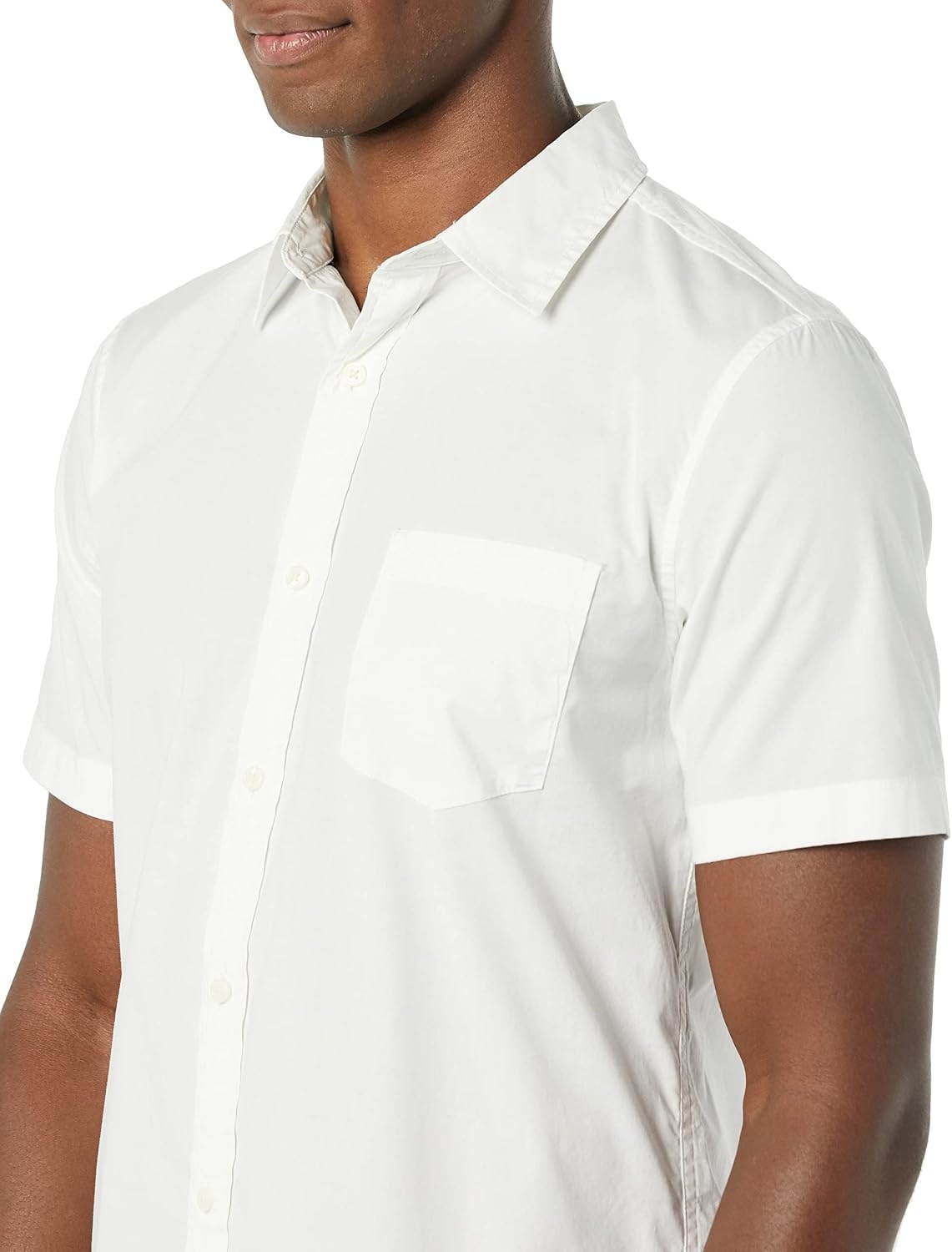 image:imageAmazon Essentials Mens SlimFit ShortSleeve Poplin ShirtWhite