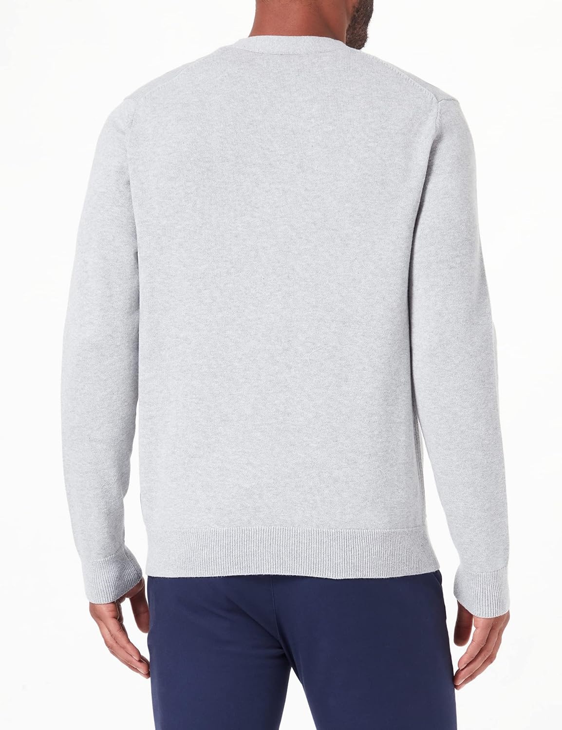 image:imageAmazon Essentials Mens VNeck Cotton Knitted Cardigan Sweater RibbedLight Grey Heather