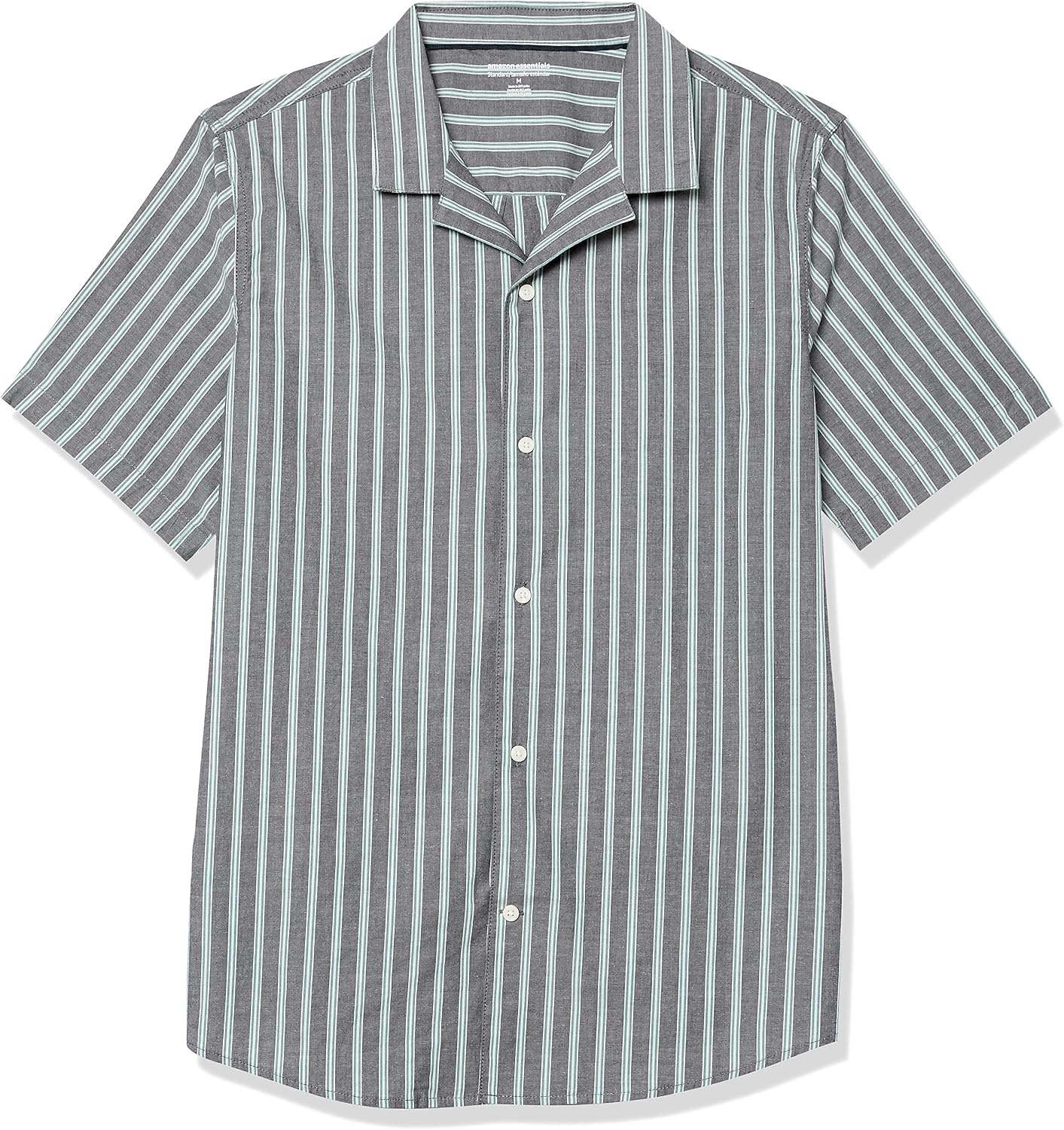 image:imageAmazon Essentials Mens Vacation Cotton ButtonDown Short Sleeve Resort ShirtBlue Stripe
