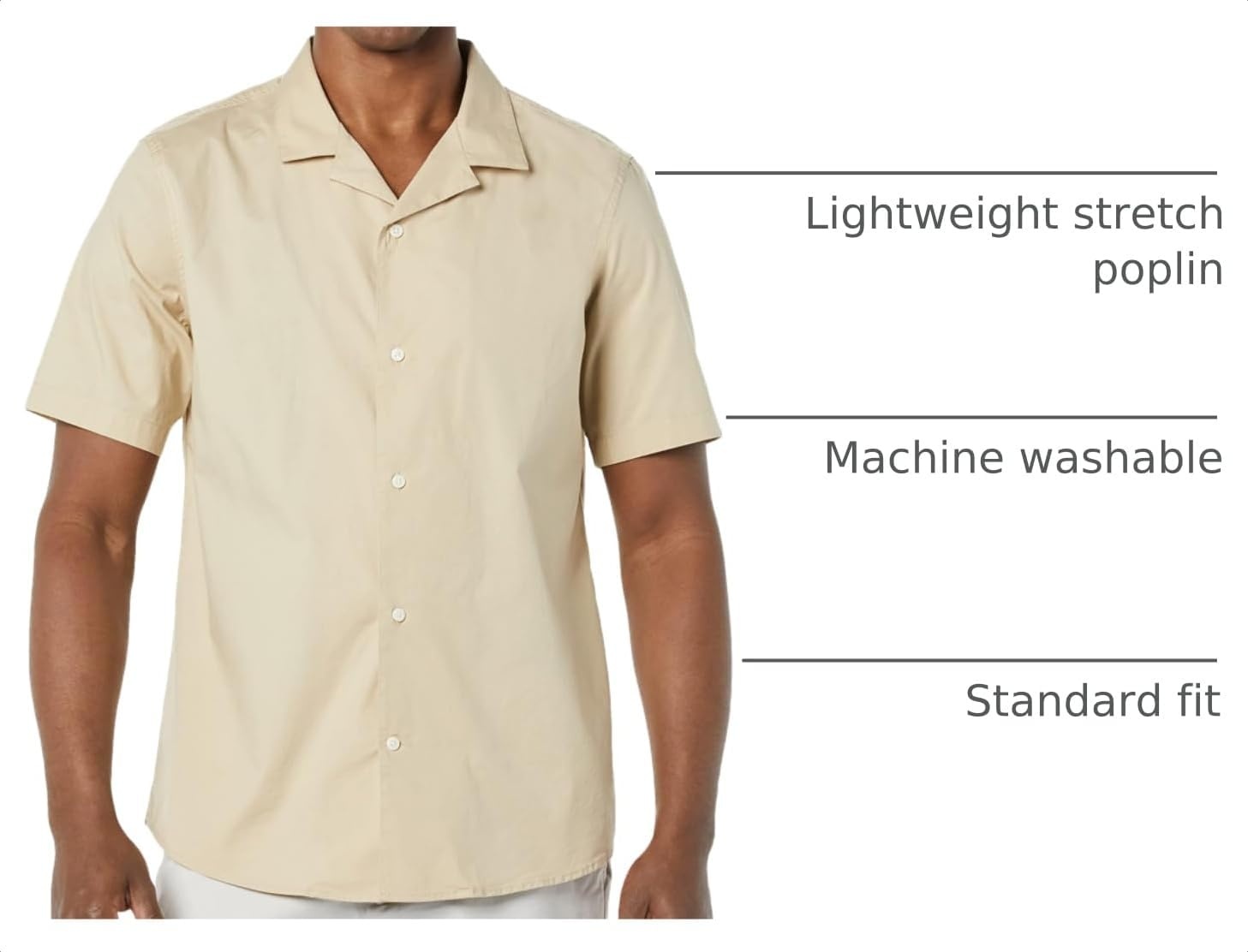 image:imageAmazon Essentials Mens Vacation Cotton ButtonDown Short Sleeve Resort ShirtKhaki Brown