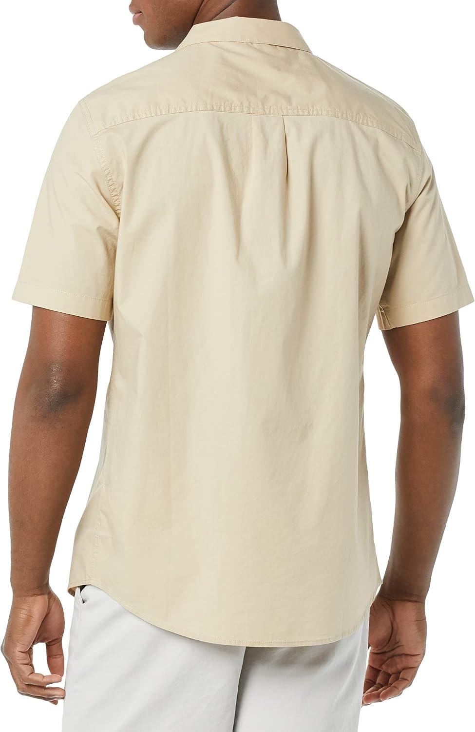 image:imageAmazon Essentials Mens Vacation Cotton ButtonDown Short Sleeve Resort ShirtKhaki Brown