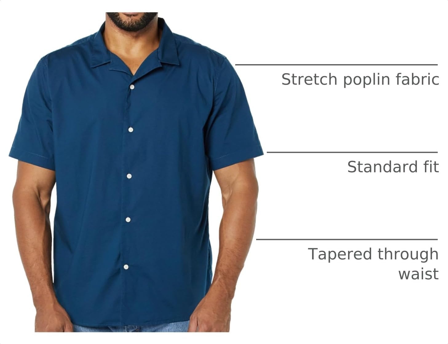 image:imageAmazon Essentials Mens Vacation Cotton ButtonDown Short Sleeve Resort ShirtNavy