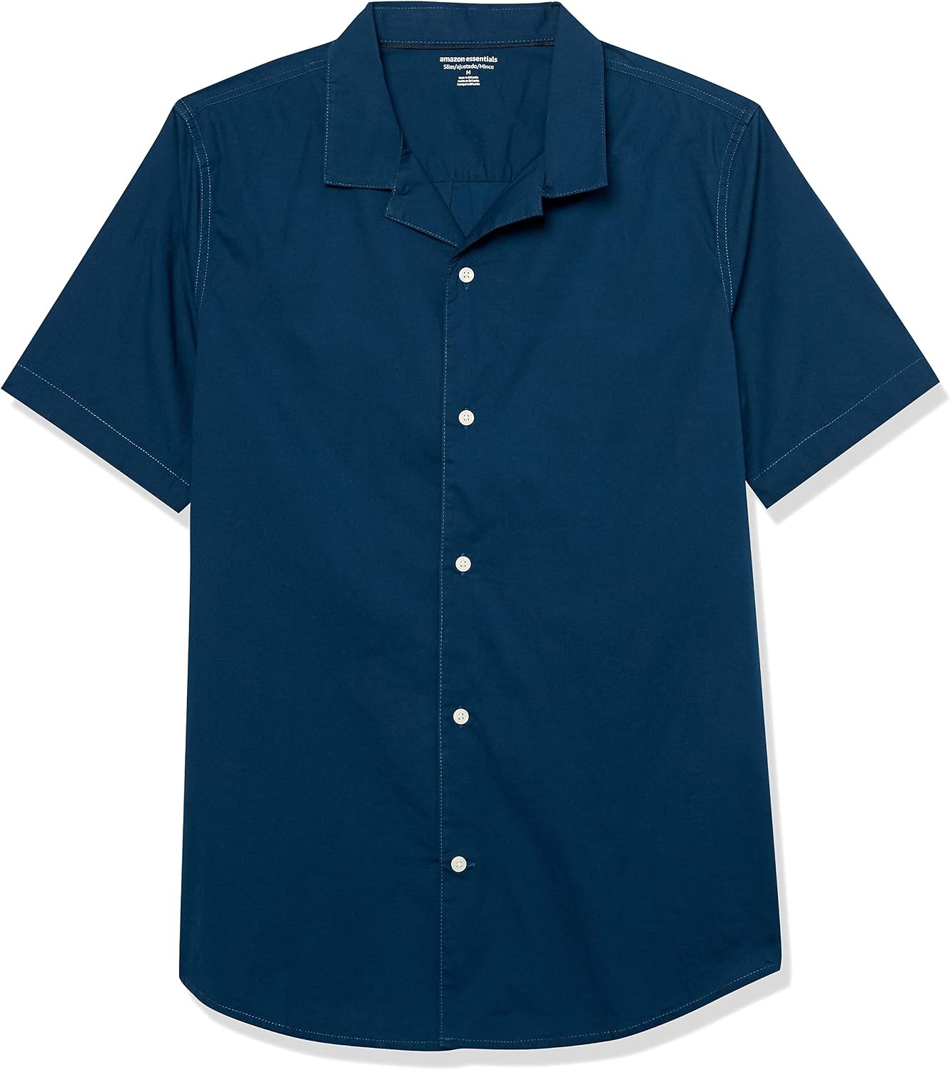 image:imageAmazon Essentials Mens Vacation Cotton ButtonDown Short Sleeve Resort ShirtNavy