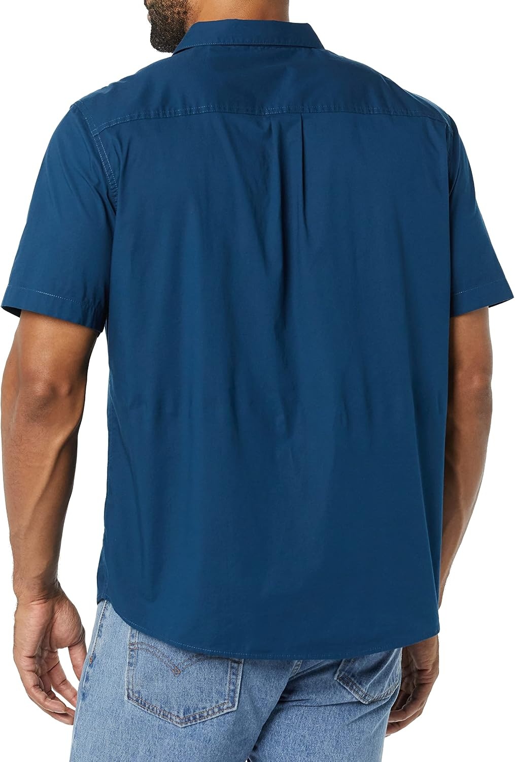 image:imageAmazon Essentials Mens Vacation Cotton ButtonDown Short Sleeve Resort ShirtNavy
