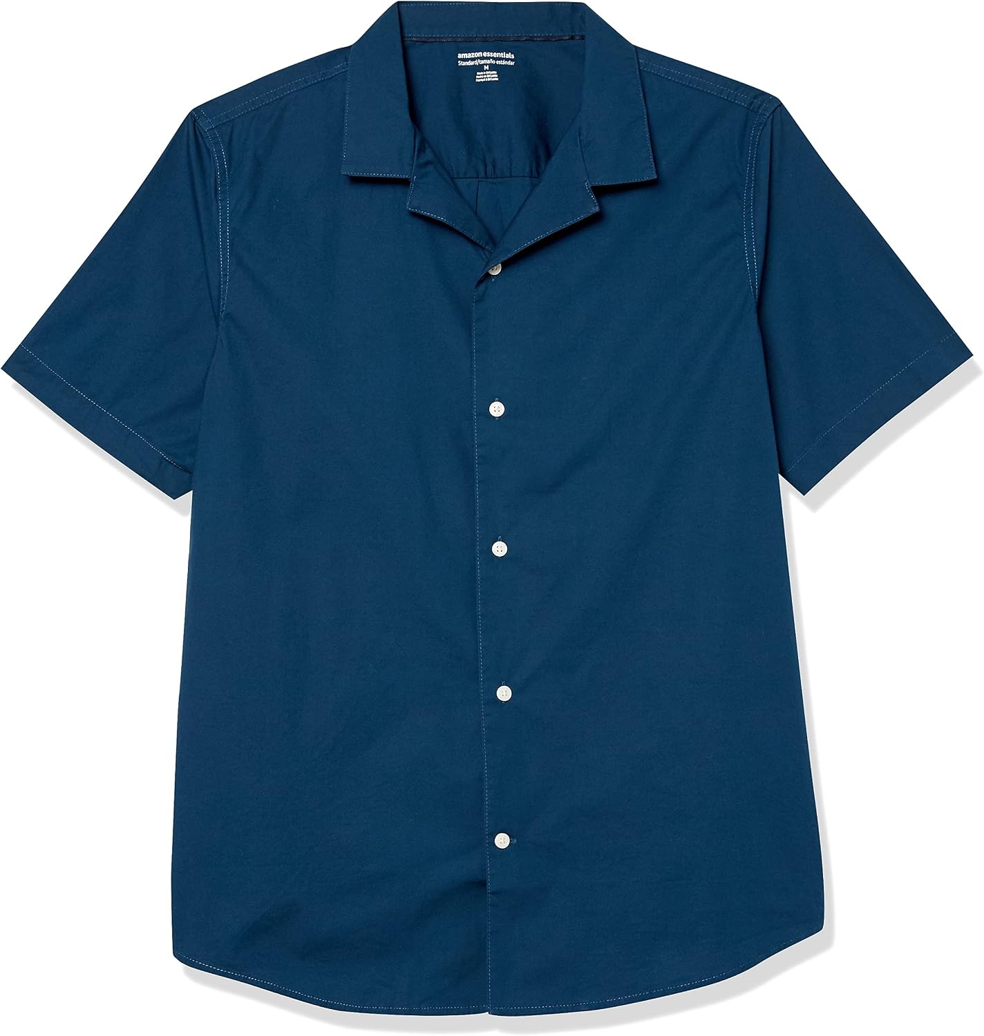 image:imageAmazon Essentials Mens Vacation Cotton ButtonDown Short Sleeve Resort ShirtNavy