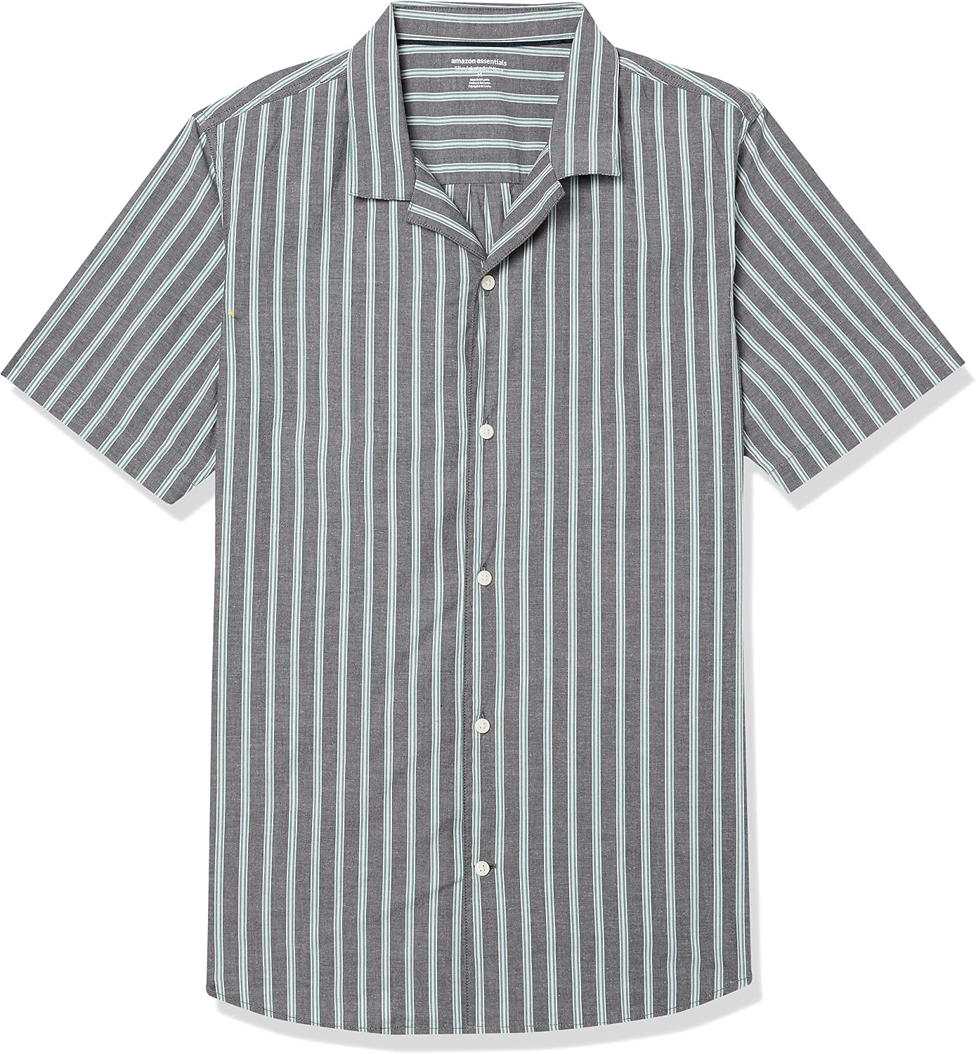 image:imageAmazon Essentials Mens Vacation Cotton ButtonDown Short Sleeve Resort ShirtNavy Stripe