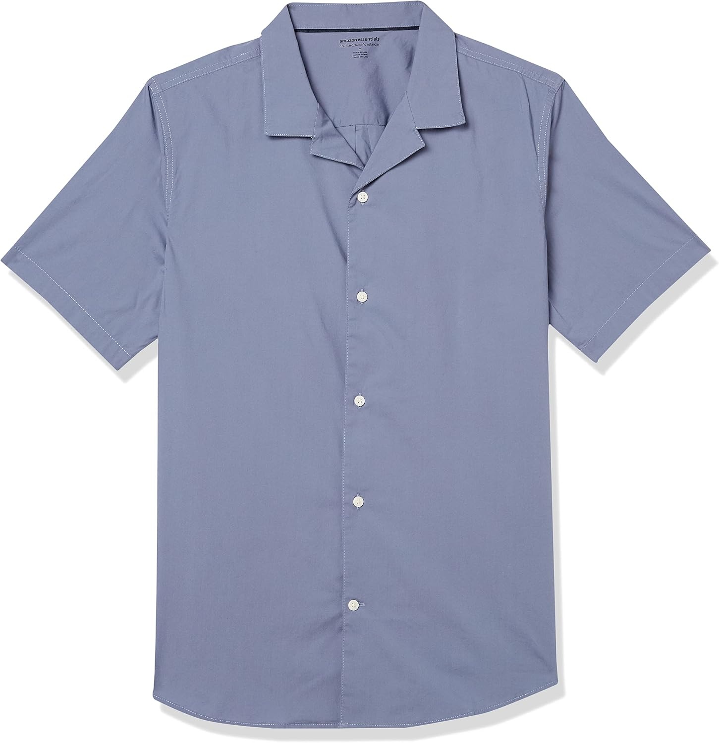 image:imageAmazon Essentials Mens Vacation Cotton ButtonDown Short Sleeve Resort ShirtWashed Blue