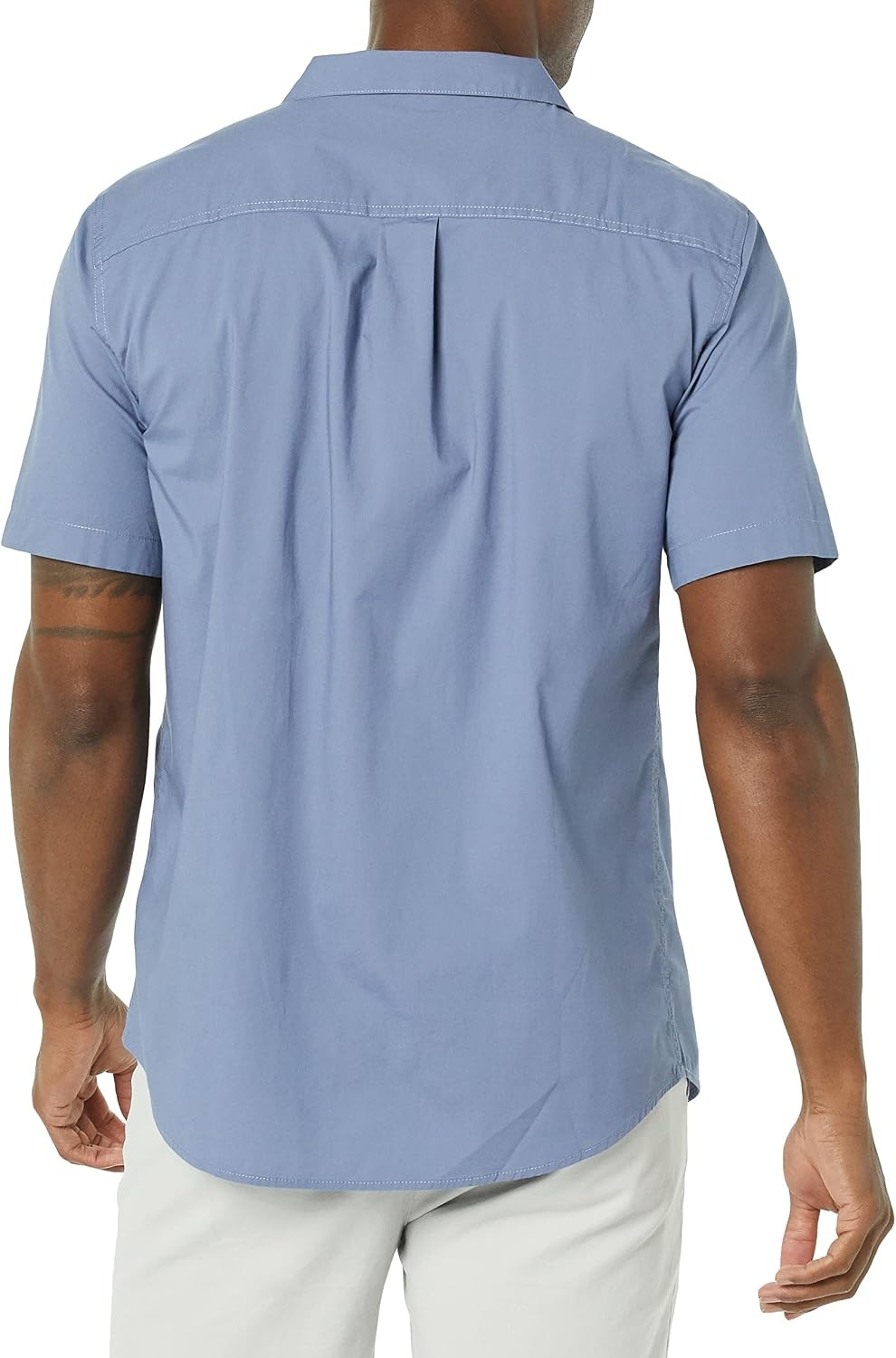 image:imageAmazon Essentials Mens Vacation Cotton ButtonDown Short Sleeve Resort ShirtWashed Blue